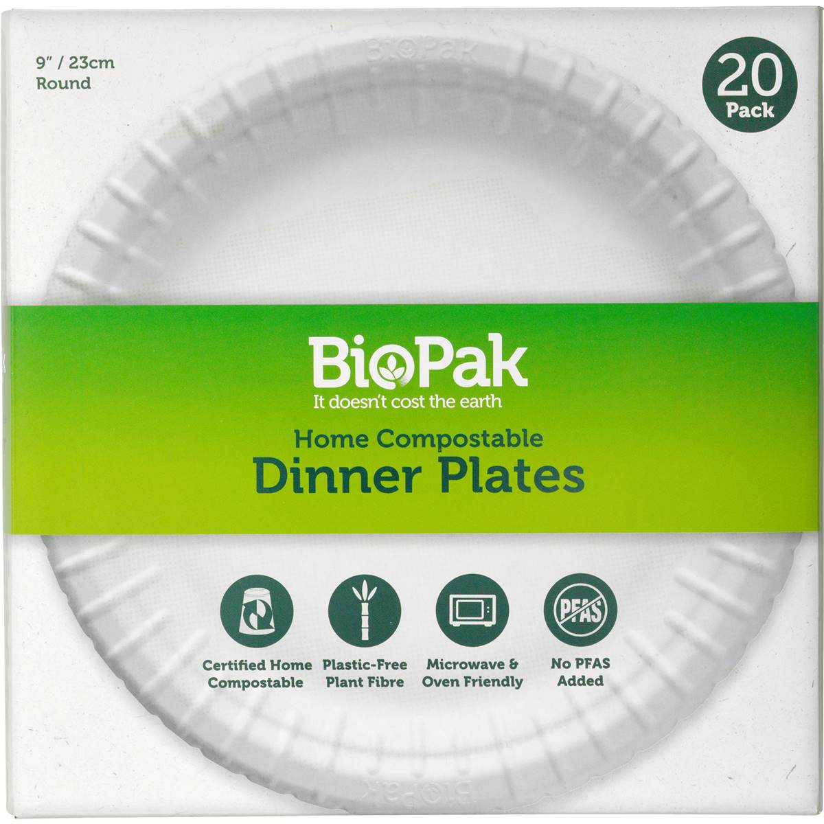 Biopak Dinner Plates Dinner Plates 23cm 20 Pack Woolworths