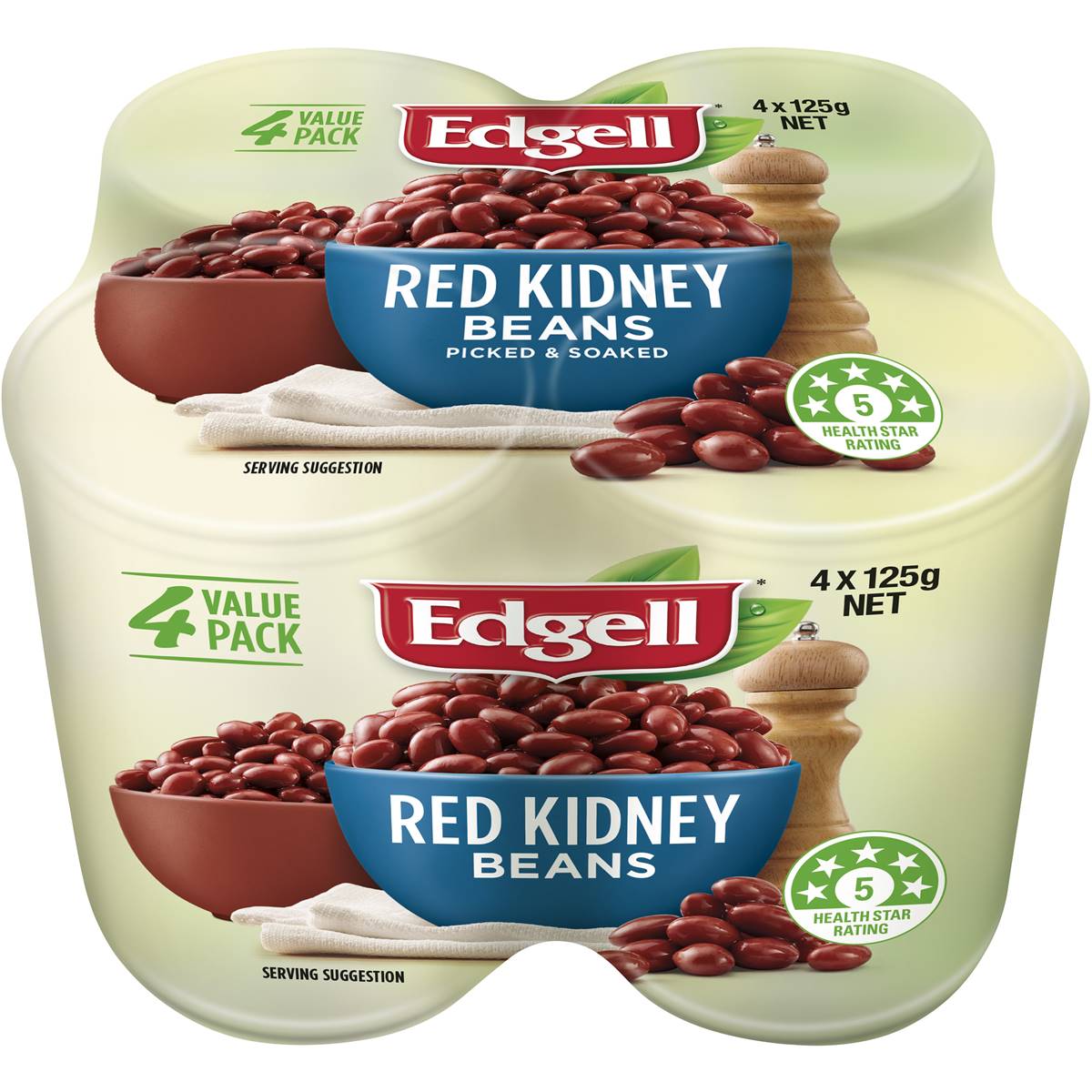 Edgell Beans Red Kidney 4x125g Woolworths