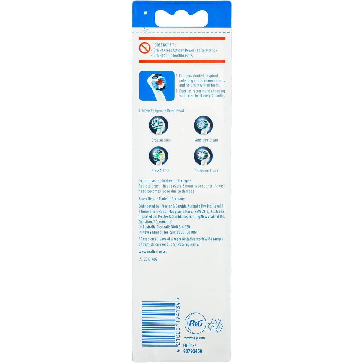 Oral B Electric Toothbrush 3d Replacement Head 2 Pack Woolworths