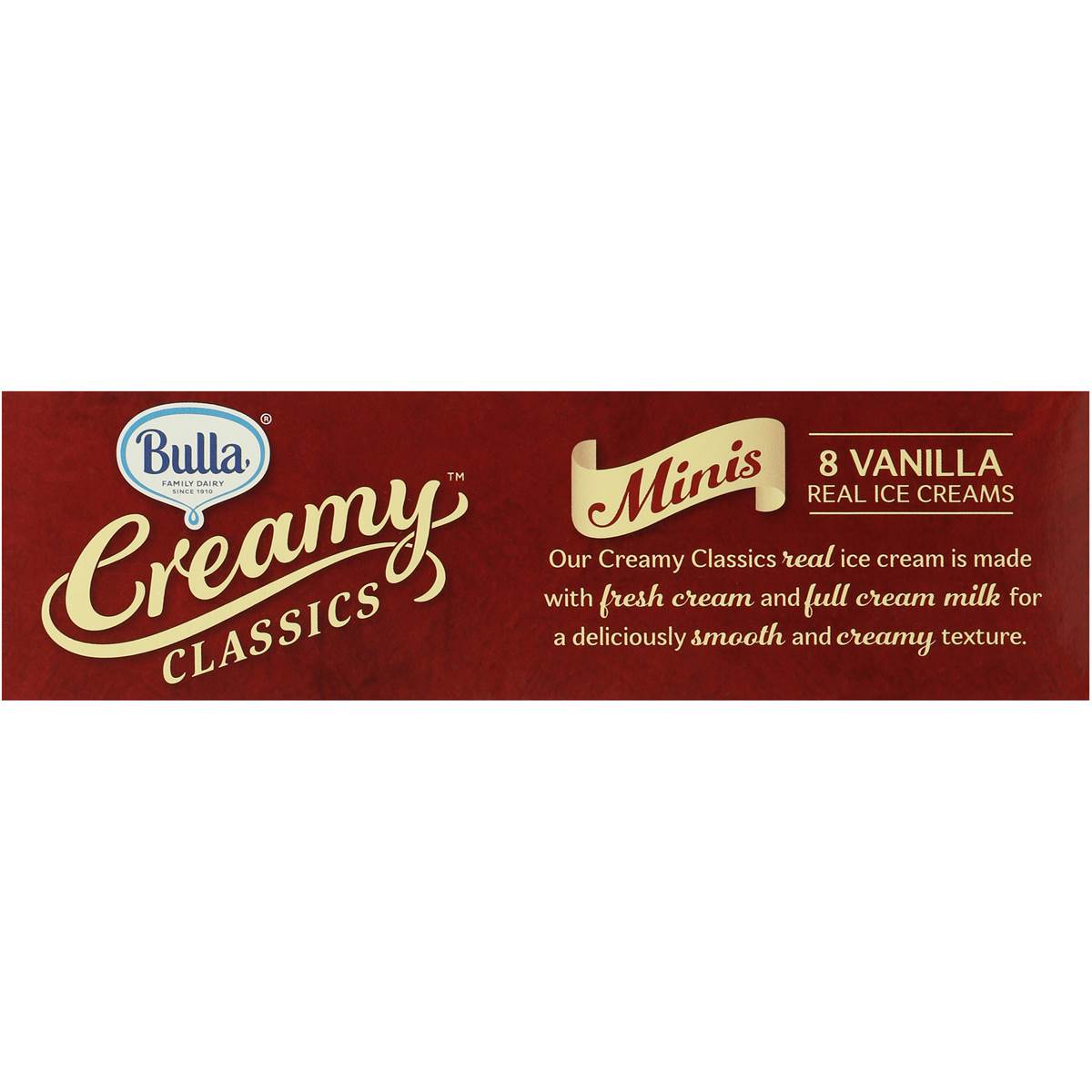 Bulla Creamy Classics Ice Cream Mini's Vanilla 8pk 400ml Woolworths