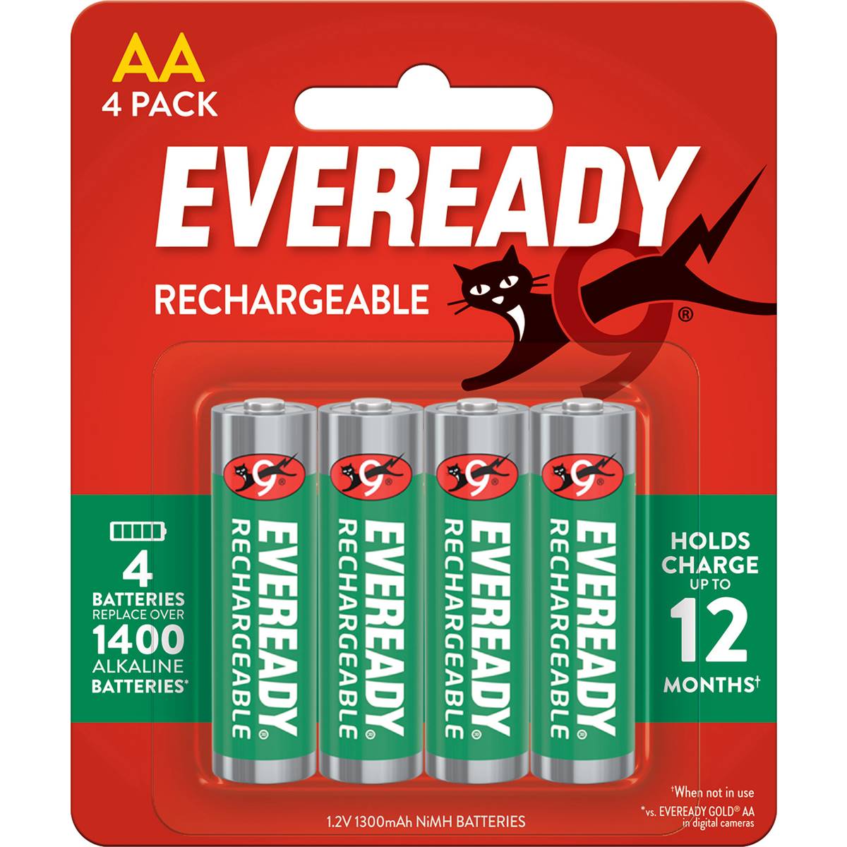 Eveready Aa Rechargable Batteries 4pk Woolworths