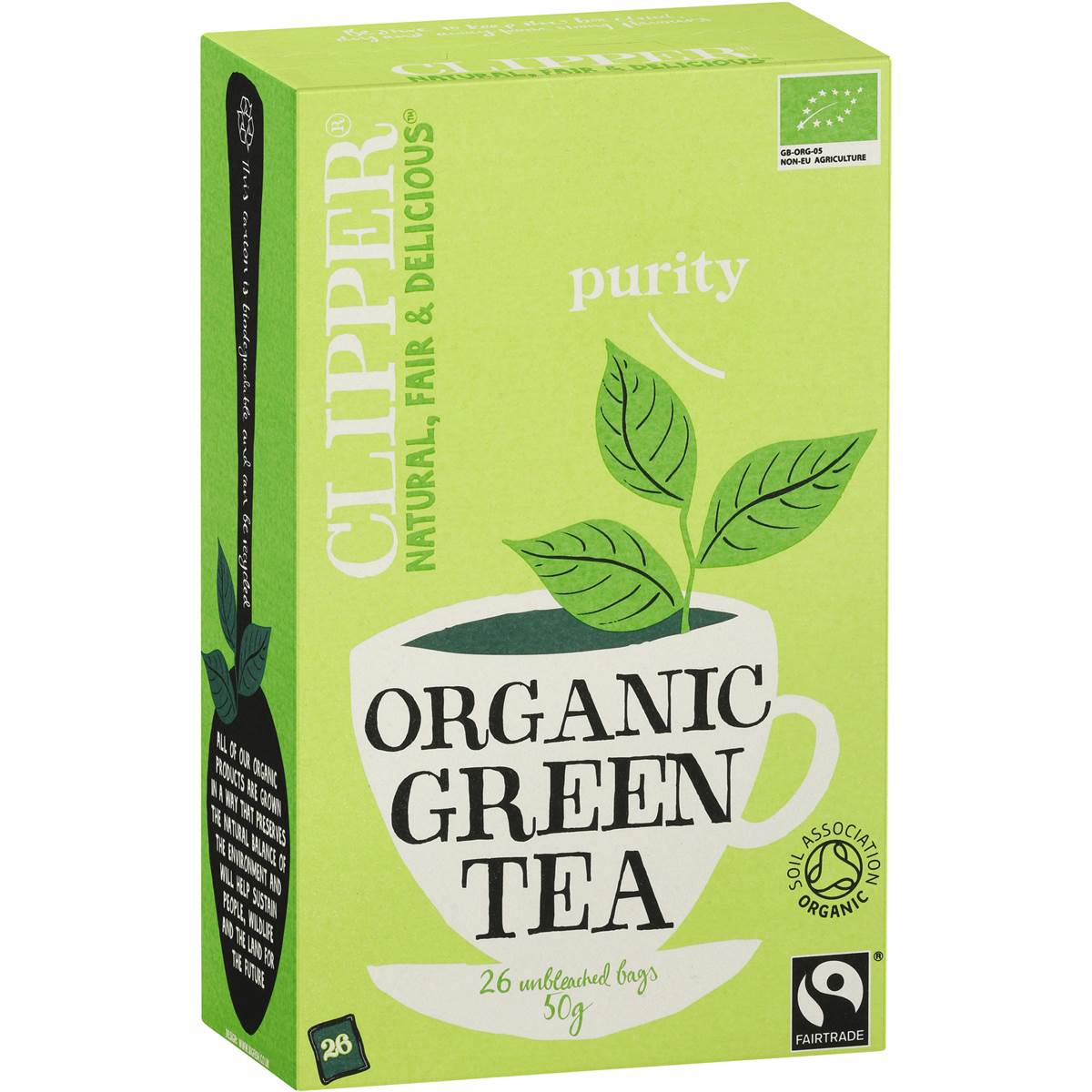 Clipper Organic Tea Green Fair Trade 25 Bags 70g | Woolworths