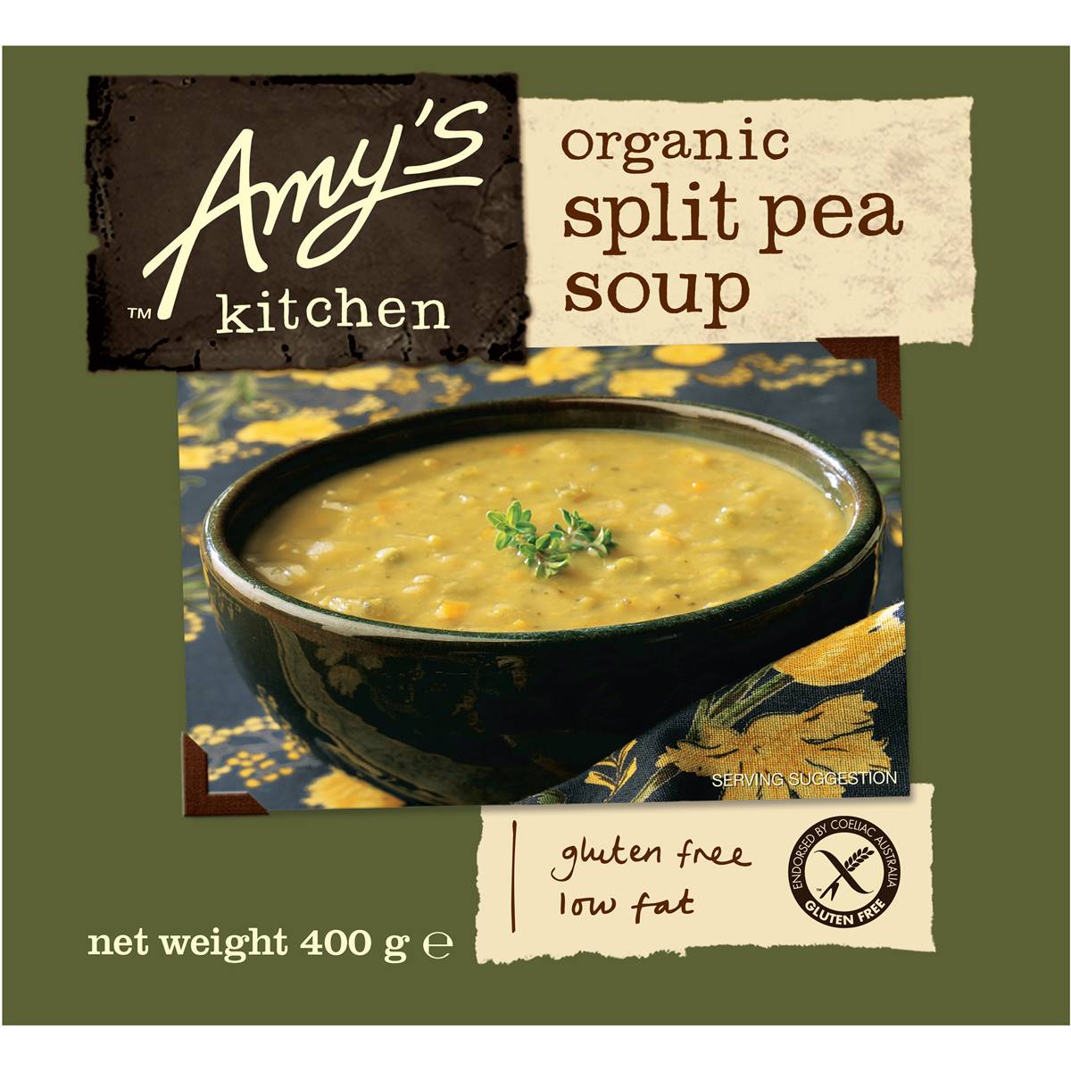 Amy's Kitchen Soup Split Pea 400g Woolworths