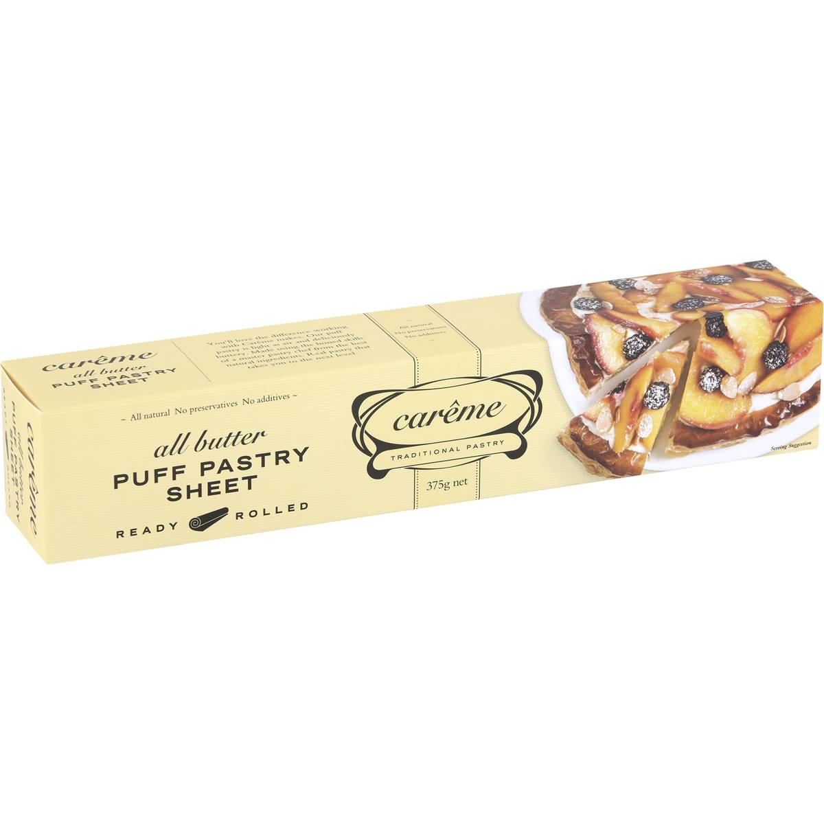 Careme all butter puff pastry sheet 375g woolworths