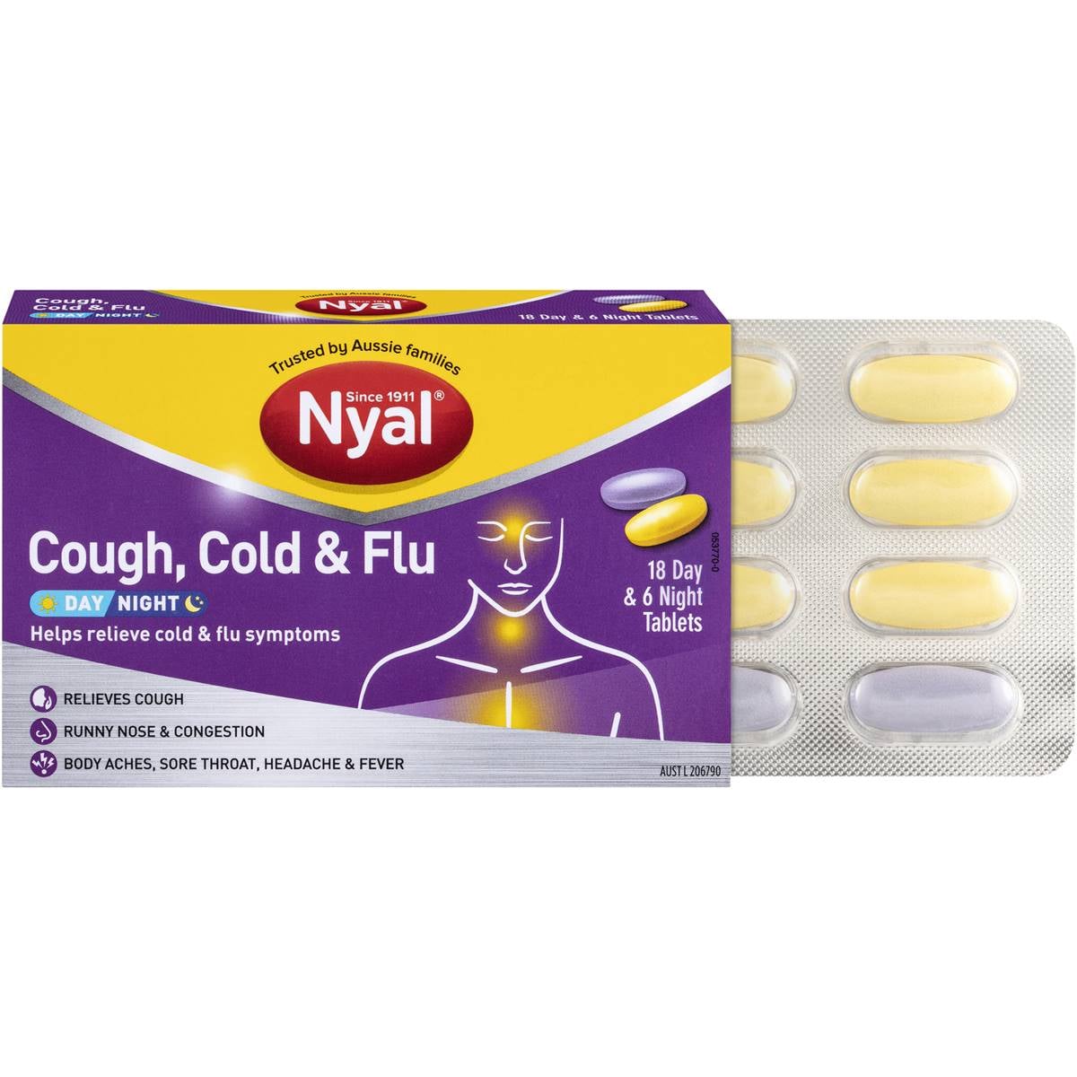 Nyal Tablets Cold And Flu 18 Day & 6 Night 24 Pack Woolworths