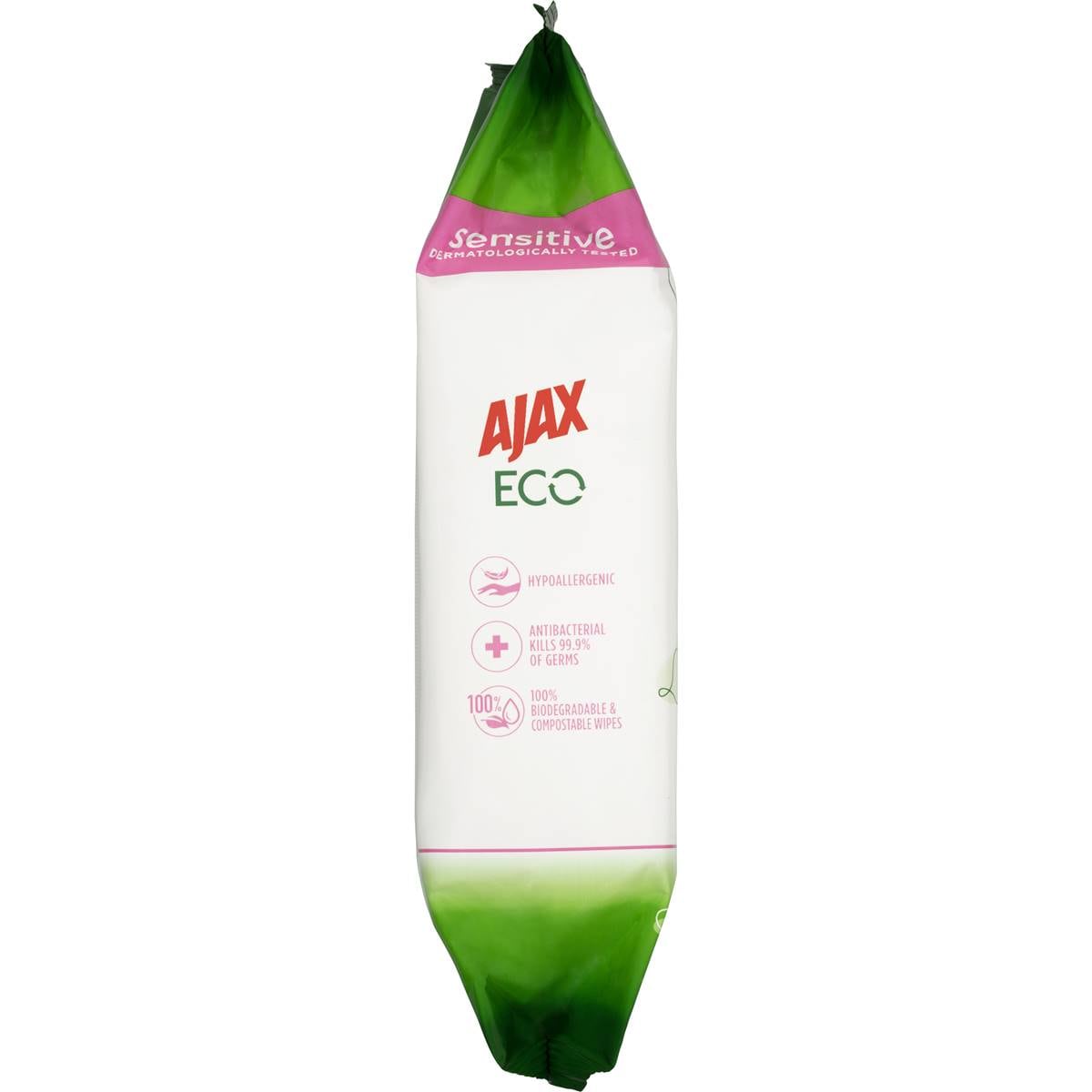 Ajax Eco Sensitive Disinfectant Cleaning Wipes Fragrance Free 110 Pack