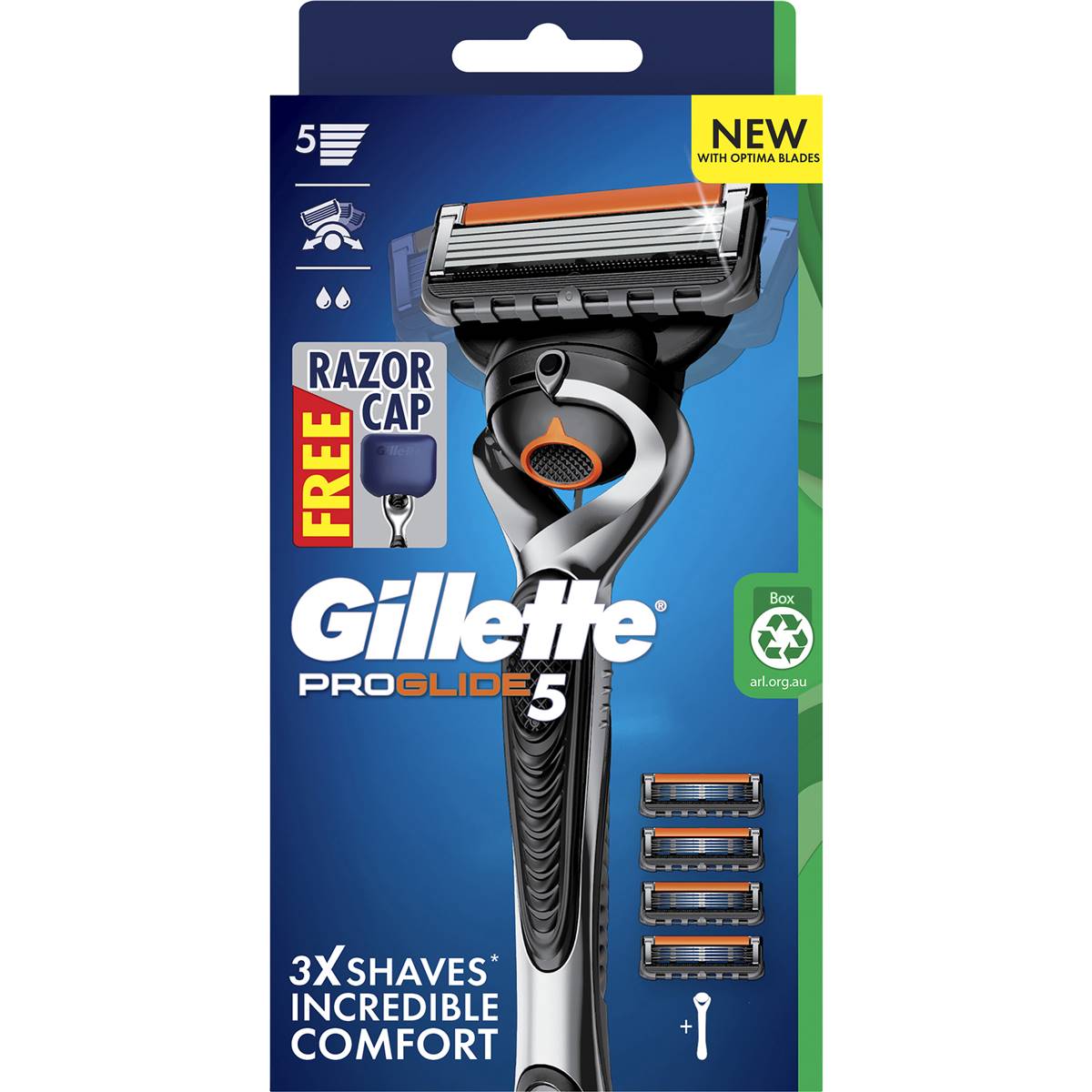 Gillette Proglide 5 Starter Kit Handle + 4 Cartridges Each | Woolworths