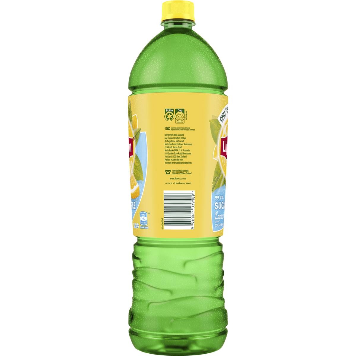 Lipton Ice Tea Sugar Free Green Tea Lemon Iced Tea Bottle 1.5l Woolworths