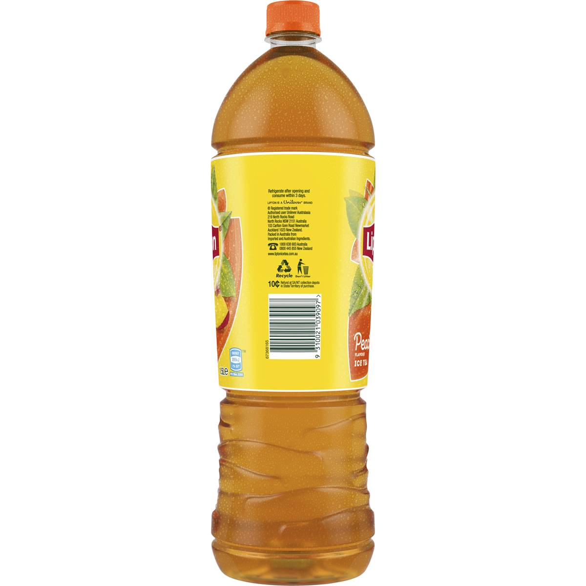 Lipton Ice Tea Peach Tea Iced Tea Bottle Peach 1.5l Woolworths