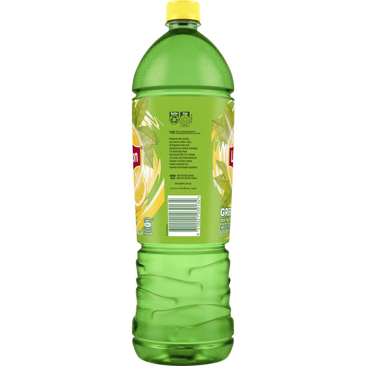 Lipton Ice Tea Green Tea Iced Tea Citrus Bottle 1.5l Woolworths