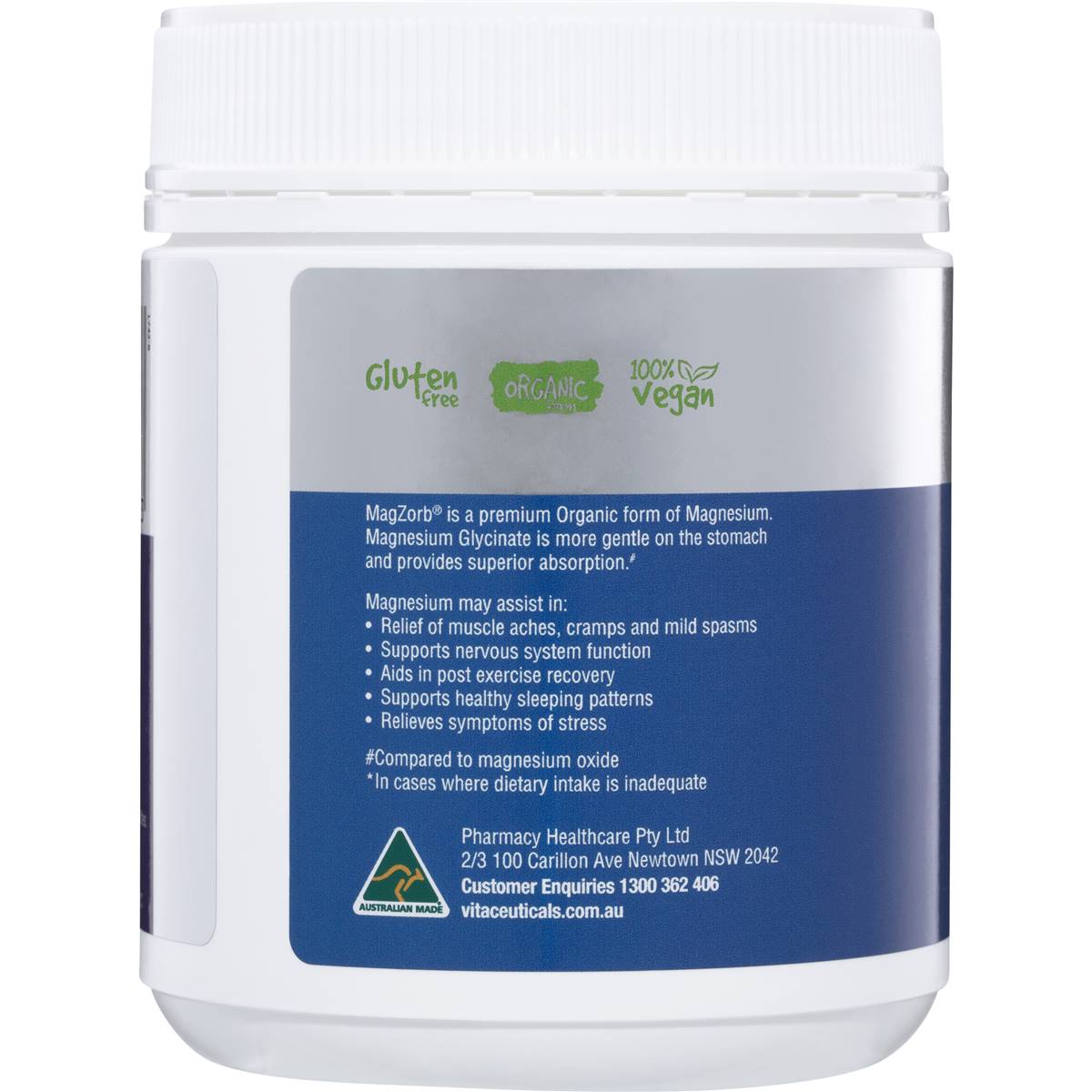 Vitaceuticals Magzorb Magnesium Glycinate 1000mg Powder 240g Woolworths