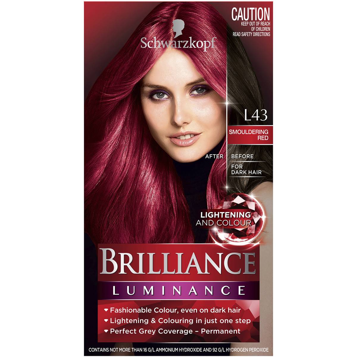 Schwarzkopf Brilliance Luminance Smouldering Red L43 Each Woolworths