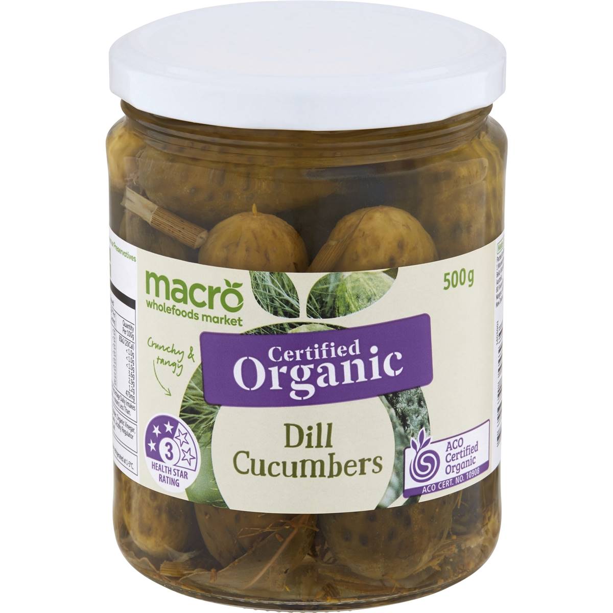Macro Organic Dill Cucumbers 500g Woolworths