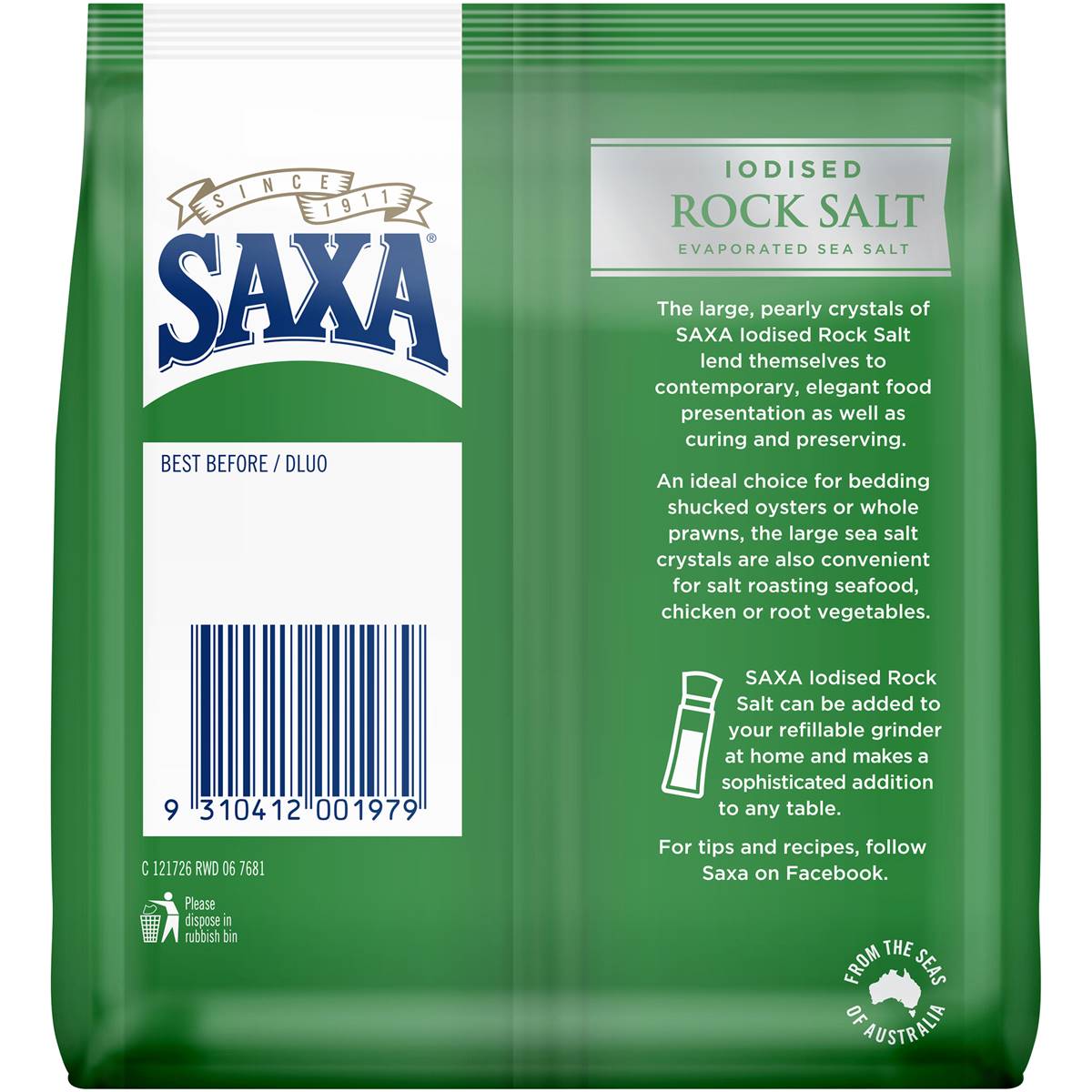 Saxa Iodised Rock Salt 500g Woolworths