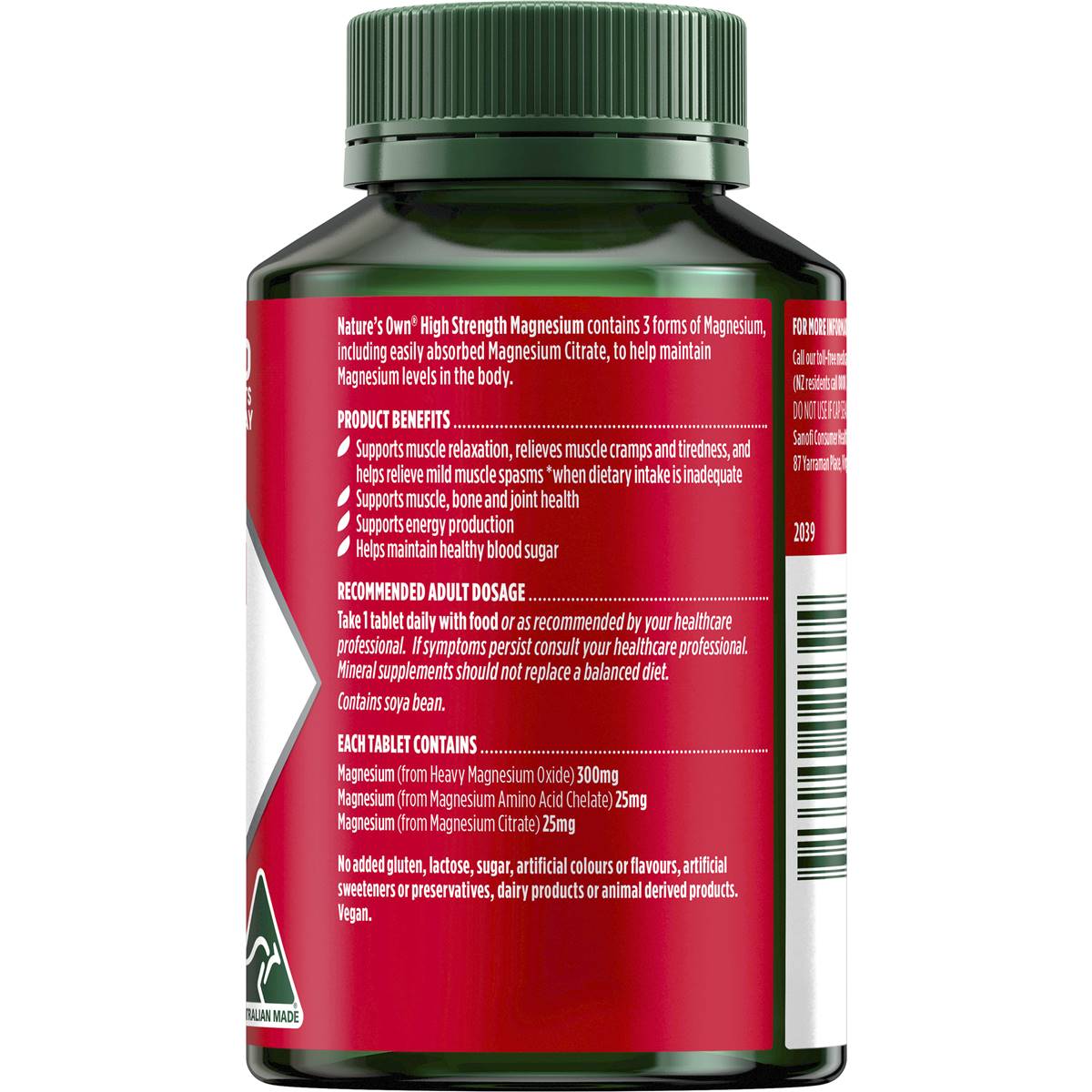 Nature's Own High Strength Magnesium Muscle Health Tablets 150 Pack