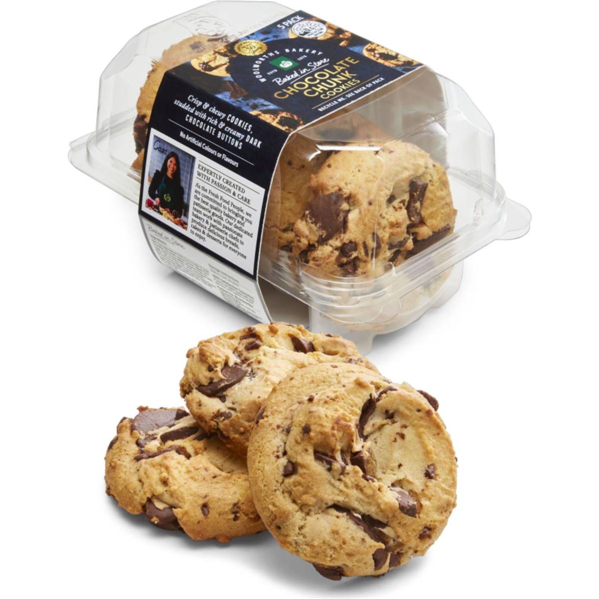 Woolworths Chocolate Chunk Cookies 5 Pack | Woolworths