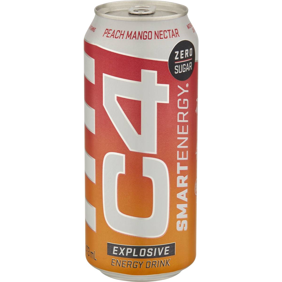 C4 Smart Energy Peach Mango Nectar Can 473ml Woolworths