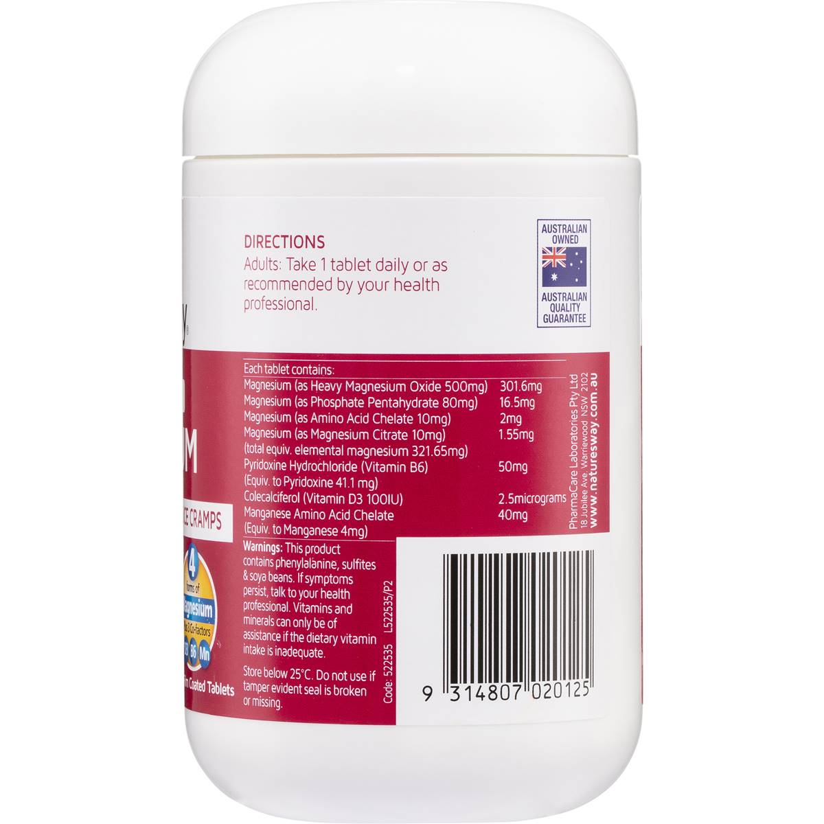 Nature's Way Magnesium Tablets 150 Pack Woolworths