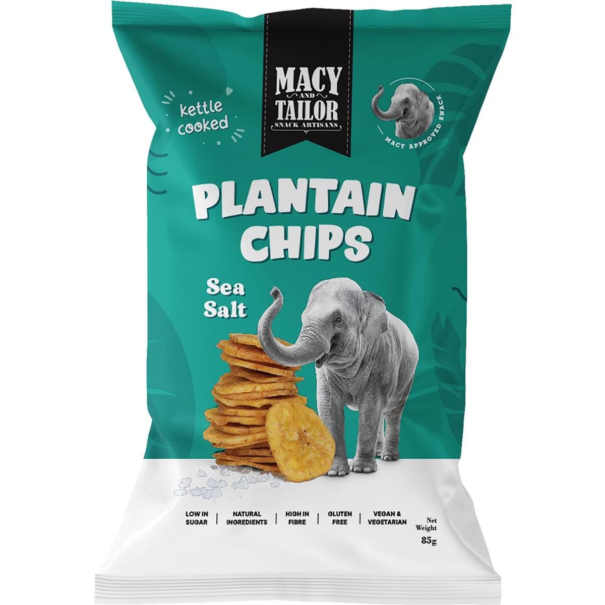 Macy And Tailor Plantain Chips Sea Salt 85g Woolworths