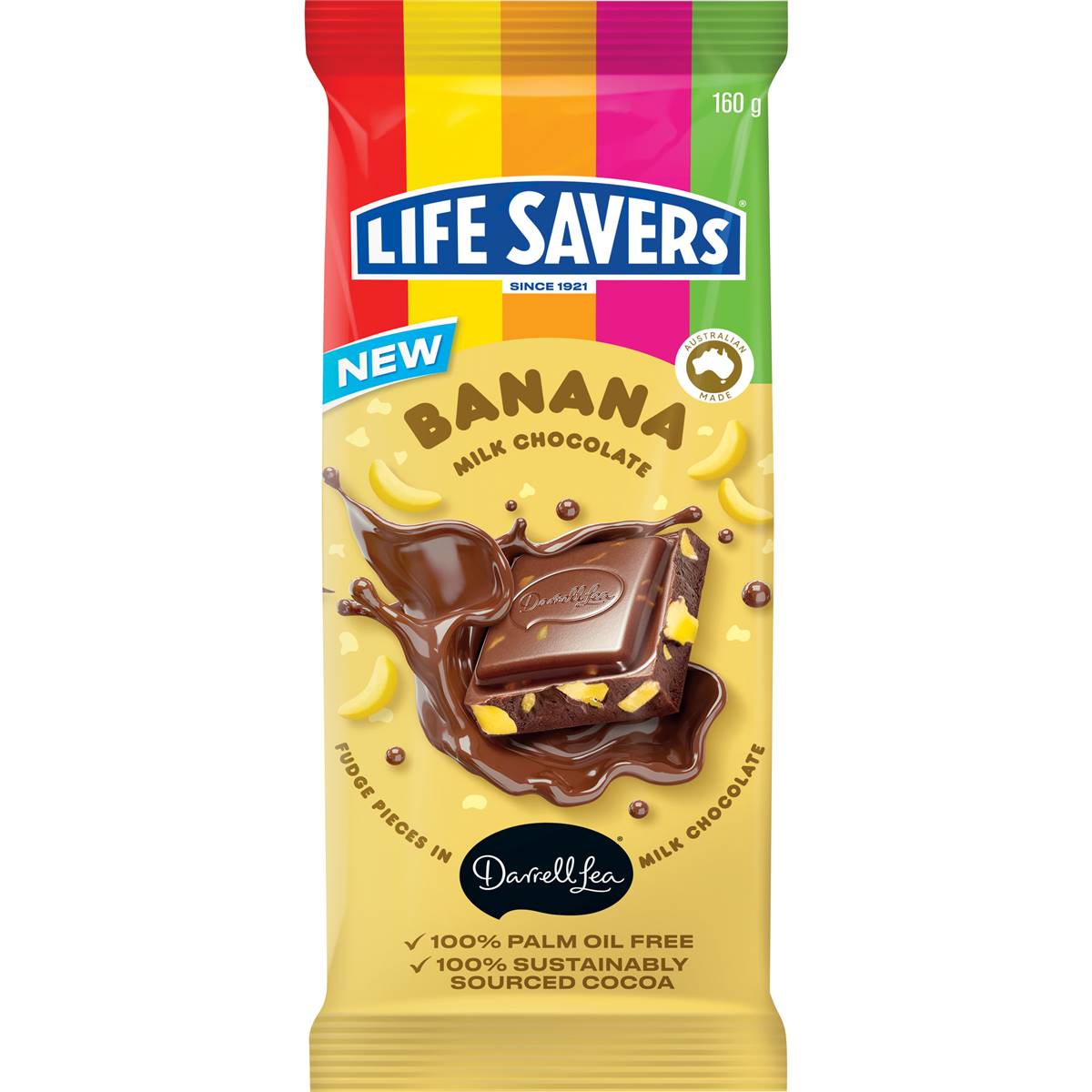 Life Savers Banana Milk Chocolate Block 160g Woolworths