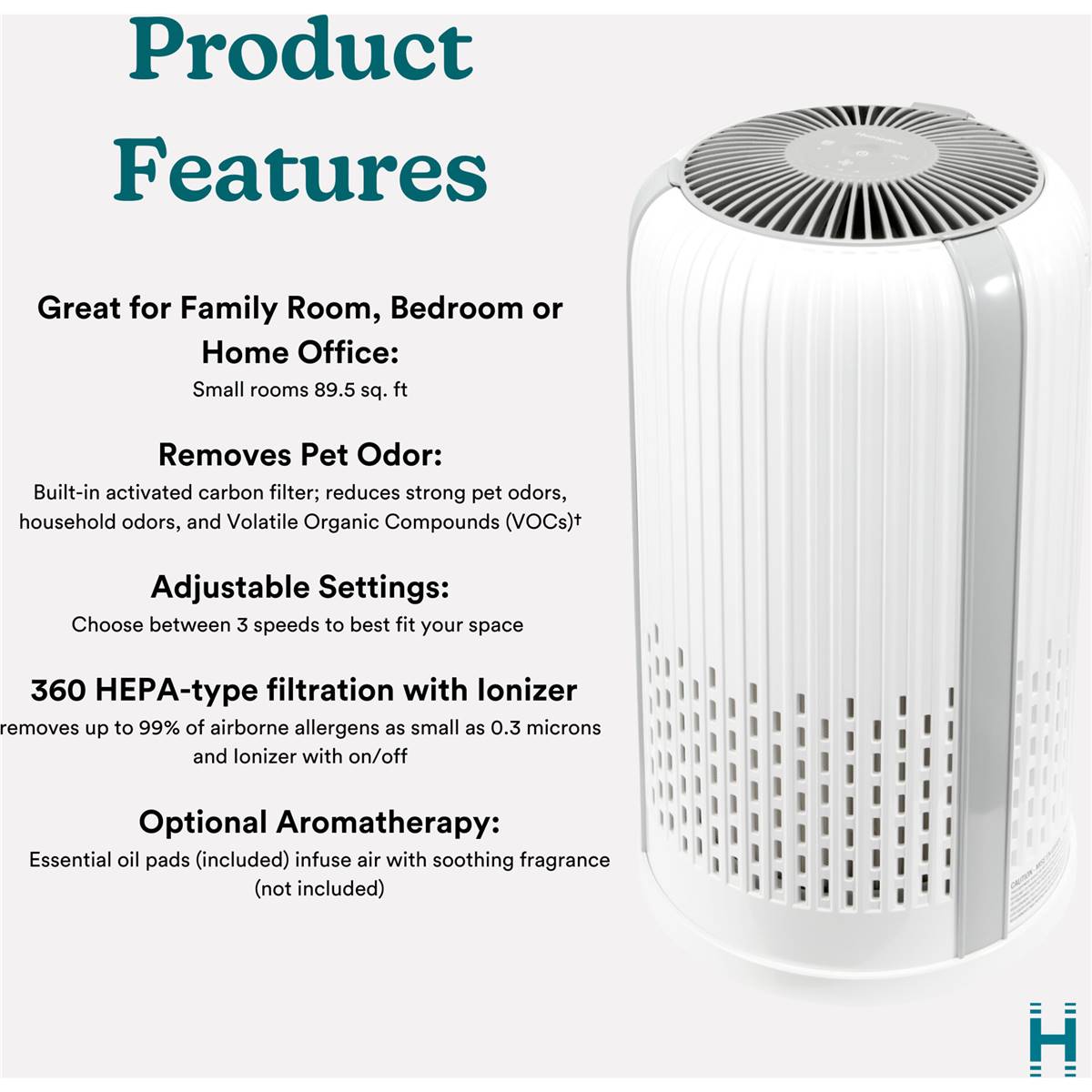 Homedics Total Clean 4 In 1 Air Purifier Each Woolworths