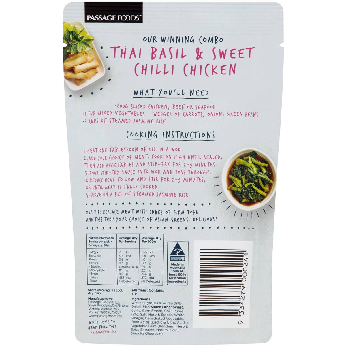 Passage To Asia Thai Basil & Sweet Chili 200g Woolworths