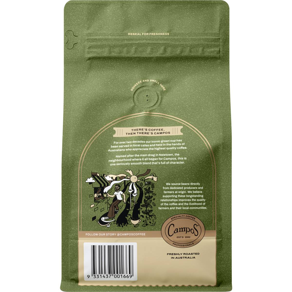 Campos King St Coffee Beans Creamy & Balanced Blend 500g Woolworths