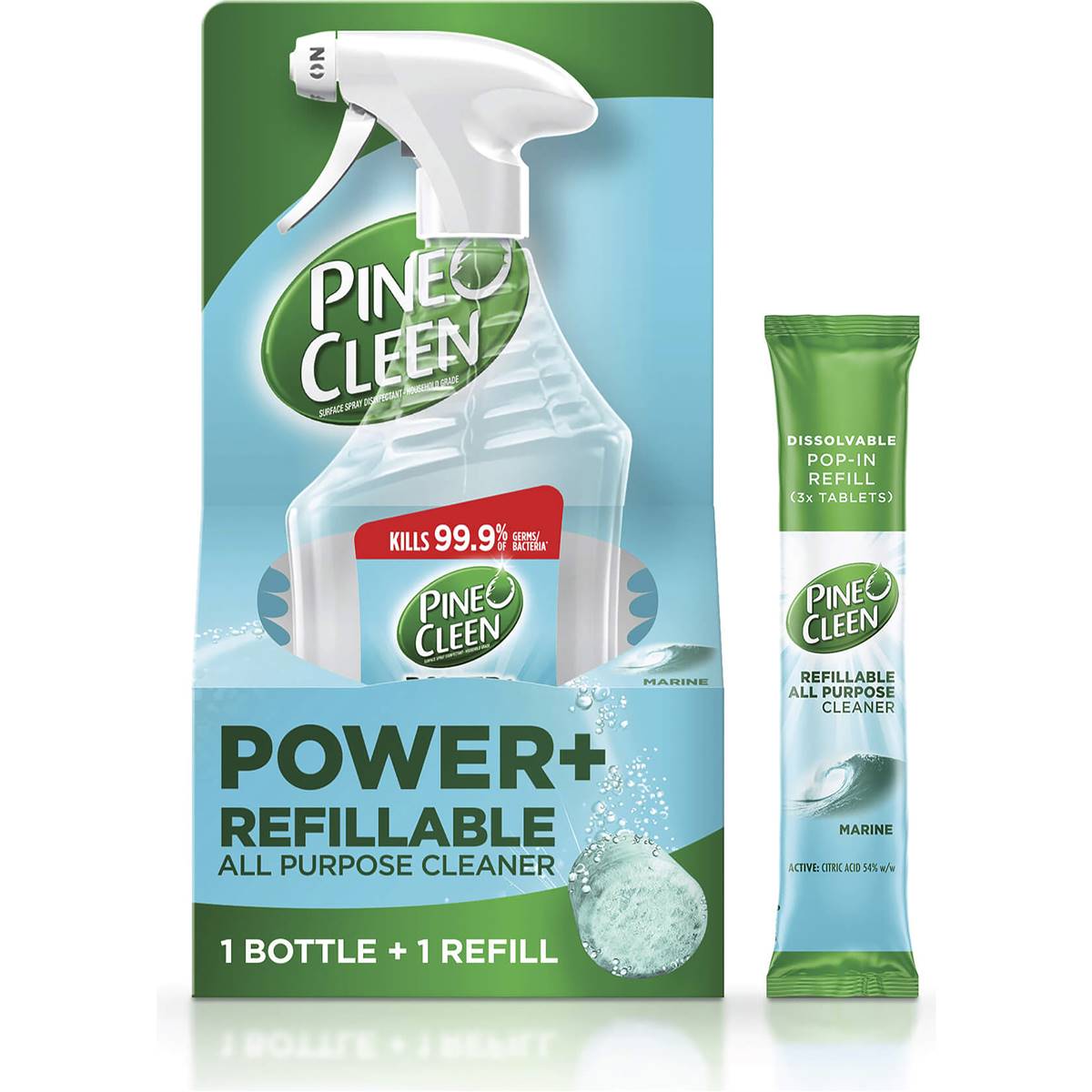 Pine O Cleen Power+ Refillable All Purpose Cleaner Starter Kit Fresh