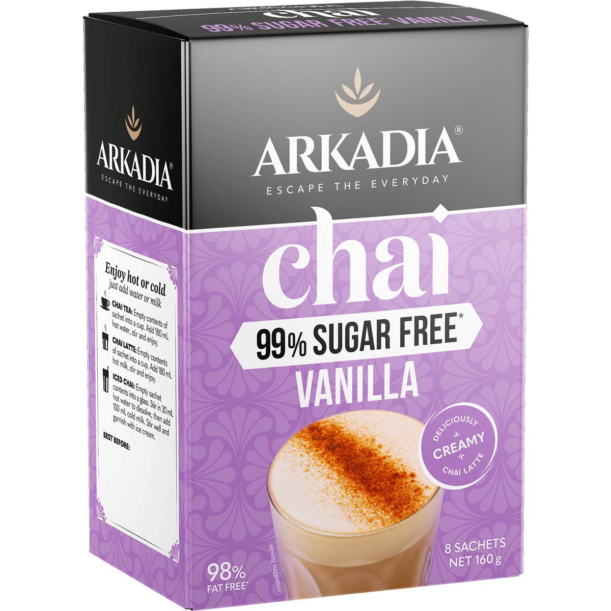 Arkadia Chai Tea Vanilla 99 Sugar Free 8 Pack Woolworths