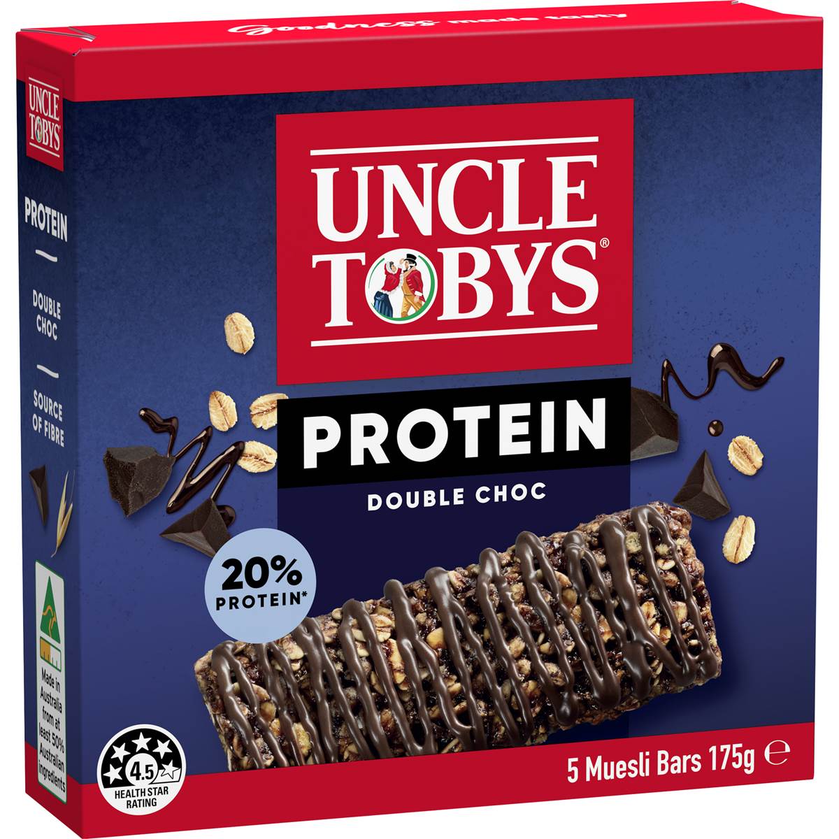 Uncle Tobys Protein Muesli Bars Double Choc 5 Pack Woolworths