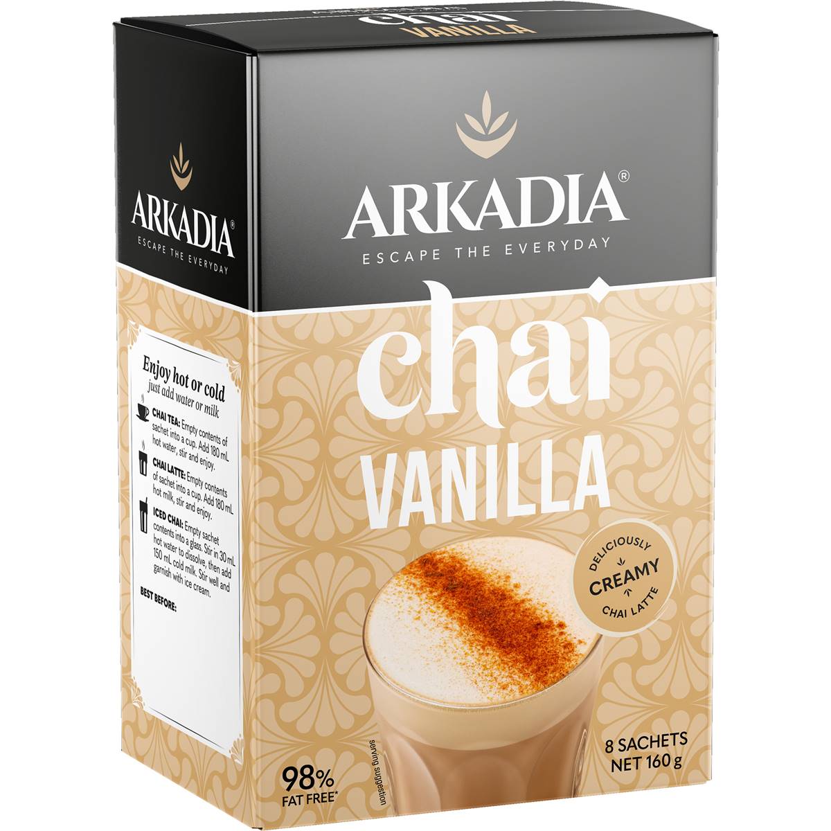 Arkadia Chai Tea Vanilla 8 Pack Woolworths
