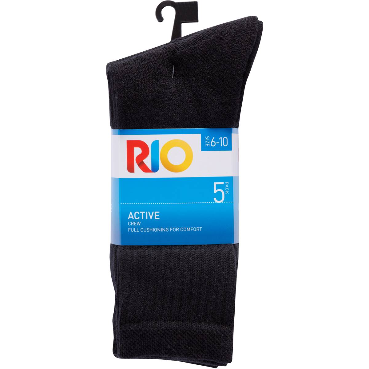 Rio Mens Sports Socks Crew White 11-14 5 Pack | Woolworths