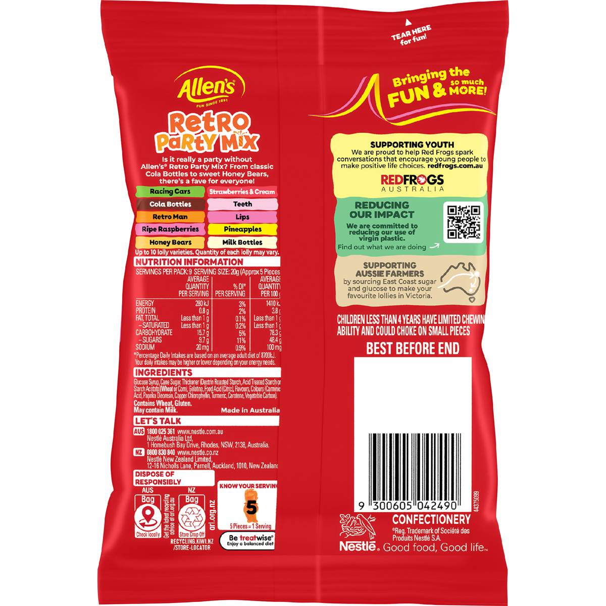 Allen's Retro Party Mix Lollies Bag 190g Woolworths
