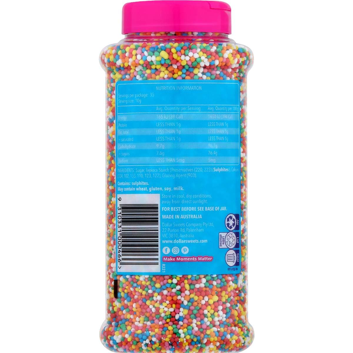 Dollar Sweets Sprinkles Magic 100s & 1000s 350g Woolworths