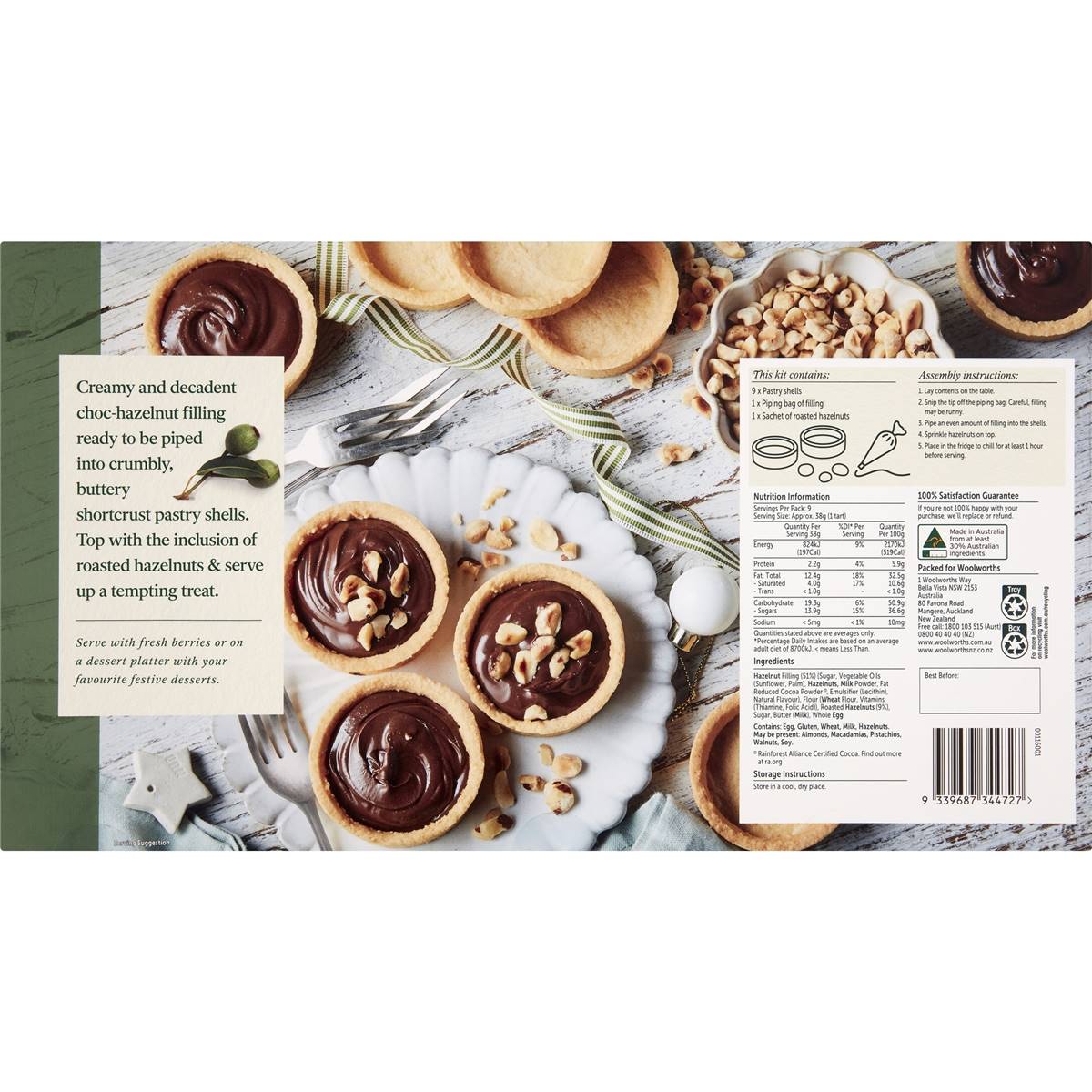 Woolworths Choc Hazelnut Tart Kit 9 Pack Woolworths