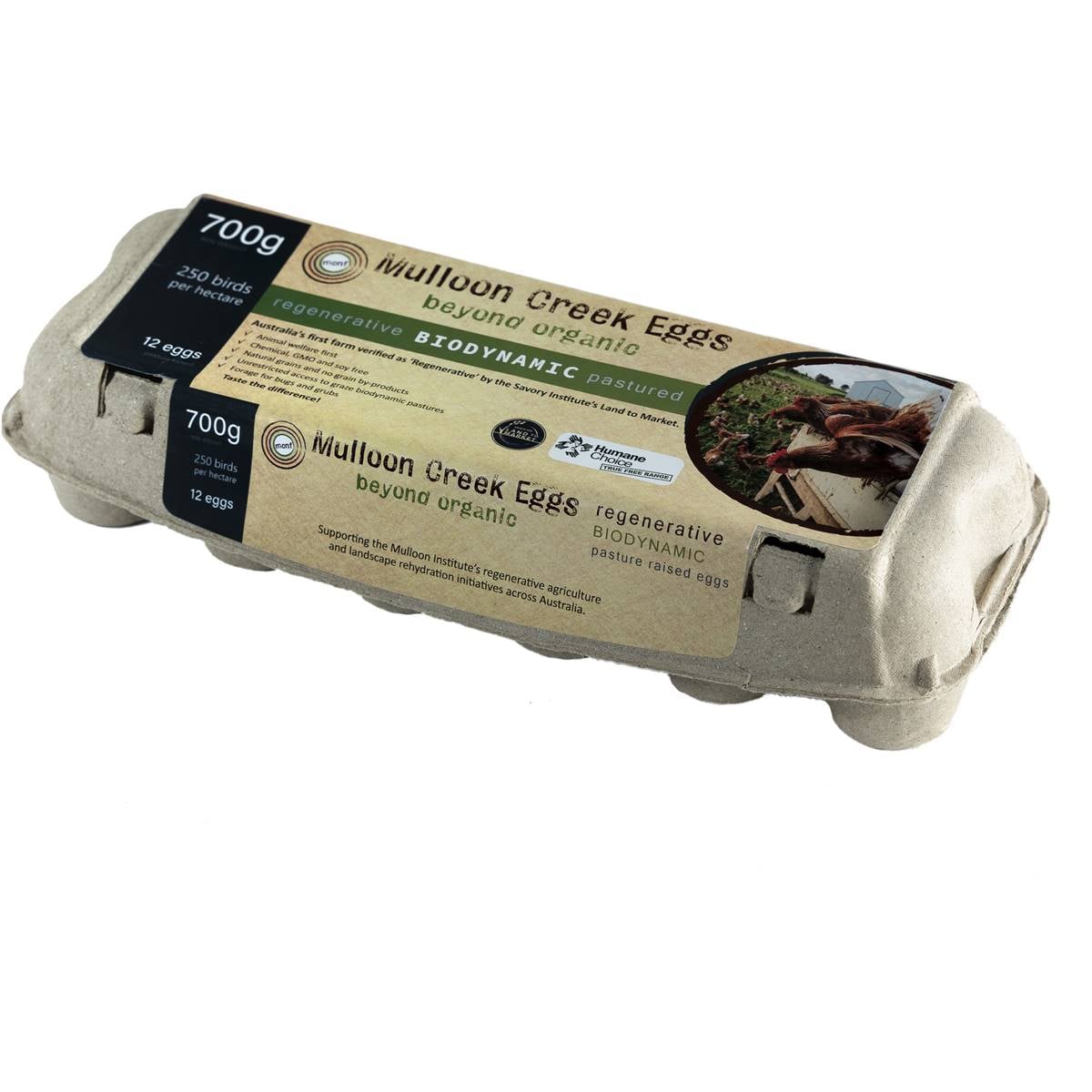 Biodynamic Mulloon Creek 12 Extra Large Organic Pasture Raised Eggs
