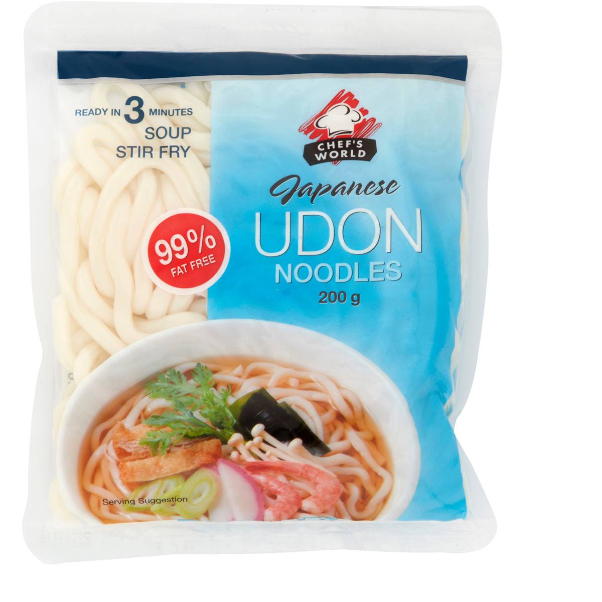 Chefs World Udon Noodles 200g | Woolworths