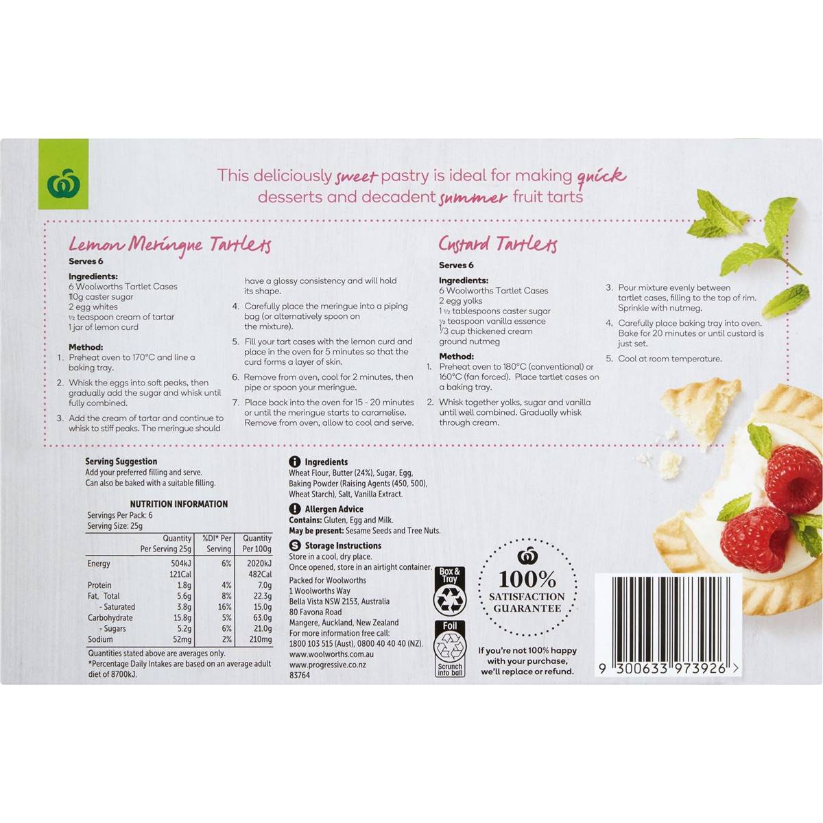 Woolworths Shortcrust Pastry Tartlet Cases 150g Woolworths