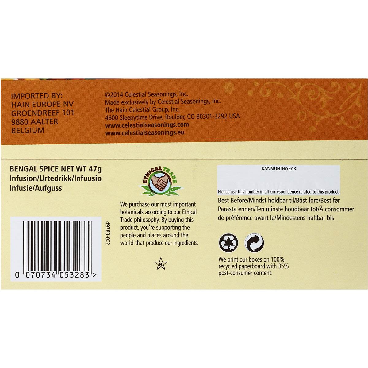 Celestial Seasonings Bengal Spice Herbal Tea Bags 20 Pack Woolworths