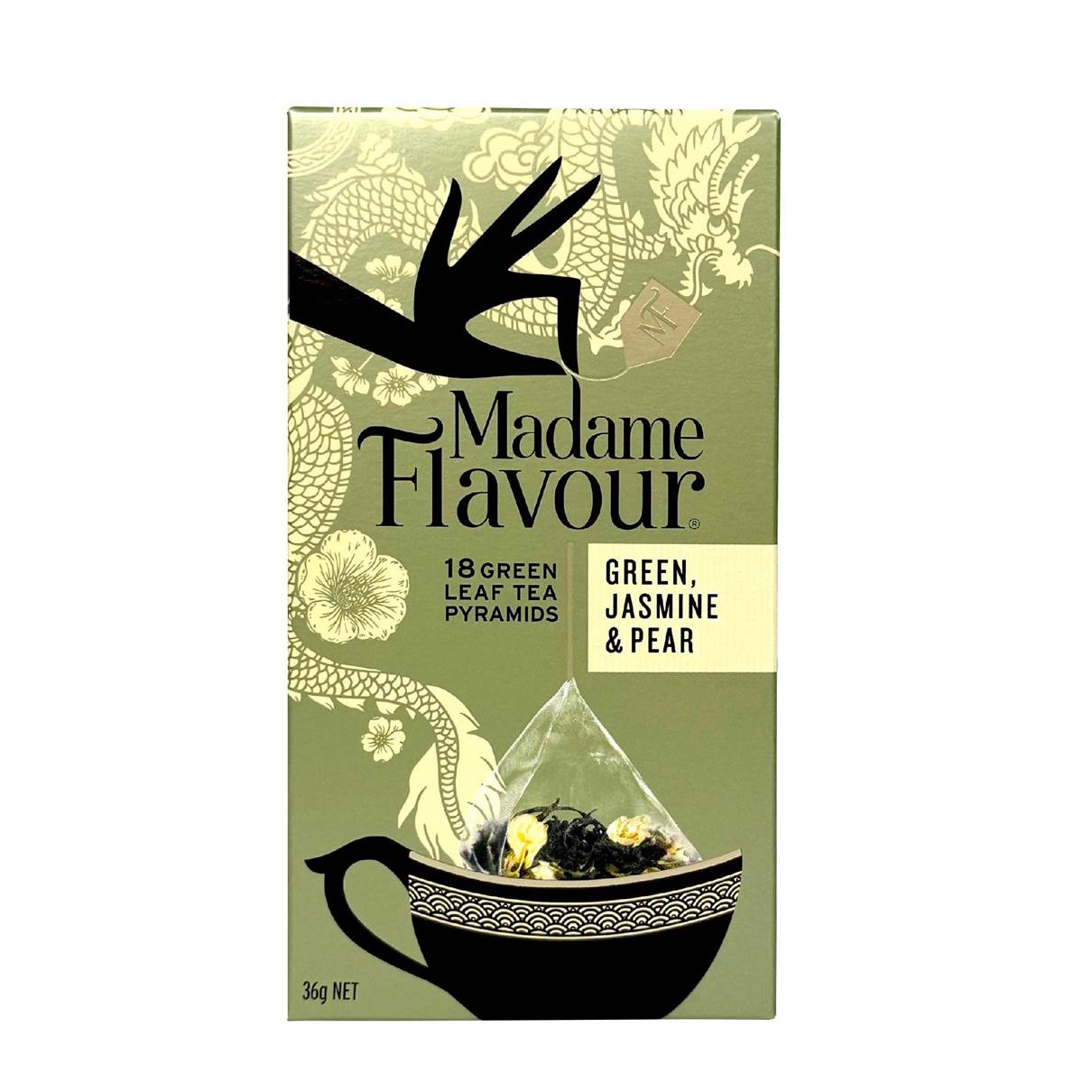 Madame Flavour Green Jasmine & Pear Tea Pods 18 Pack Woolworths