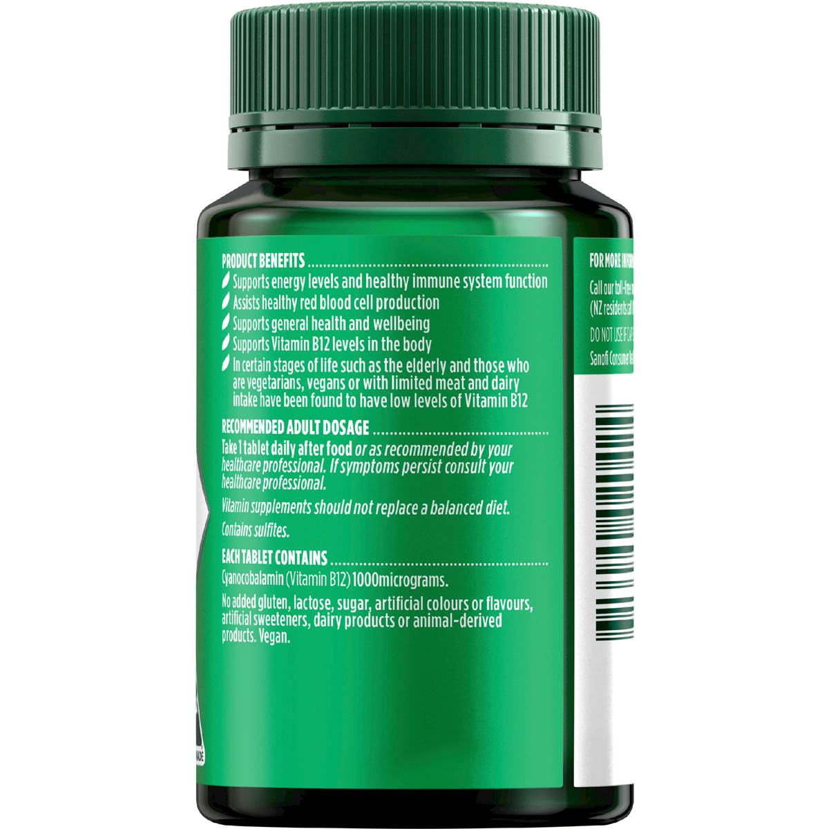 Nature's Own Vitamin B12 1000mcg Vitamin B Tablets For Energy 150 Pack