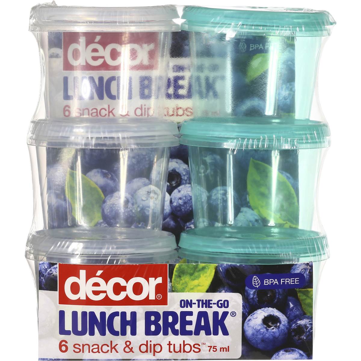 Decor Lunch Break Snack & Dip Tubs 6 Pack Woolworths