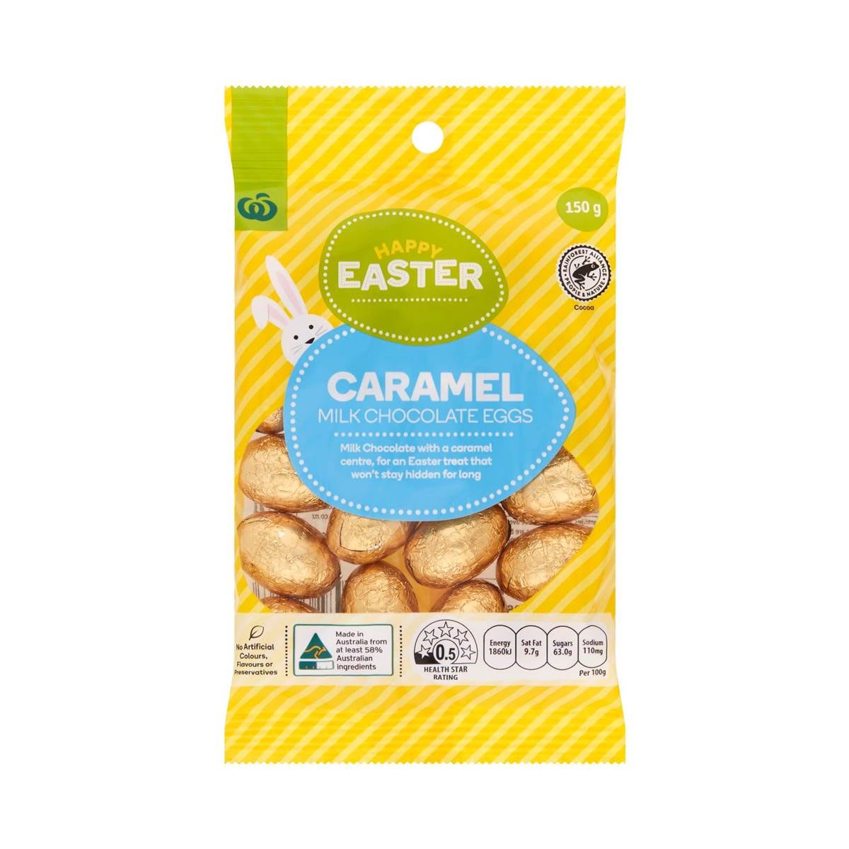 Woolworths Happy Easter Caramel Milk Chocolate Easter Eggs 150g Woolworths
