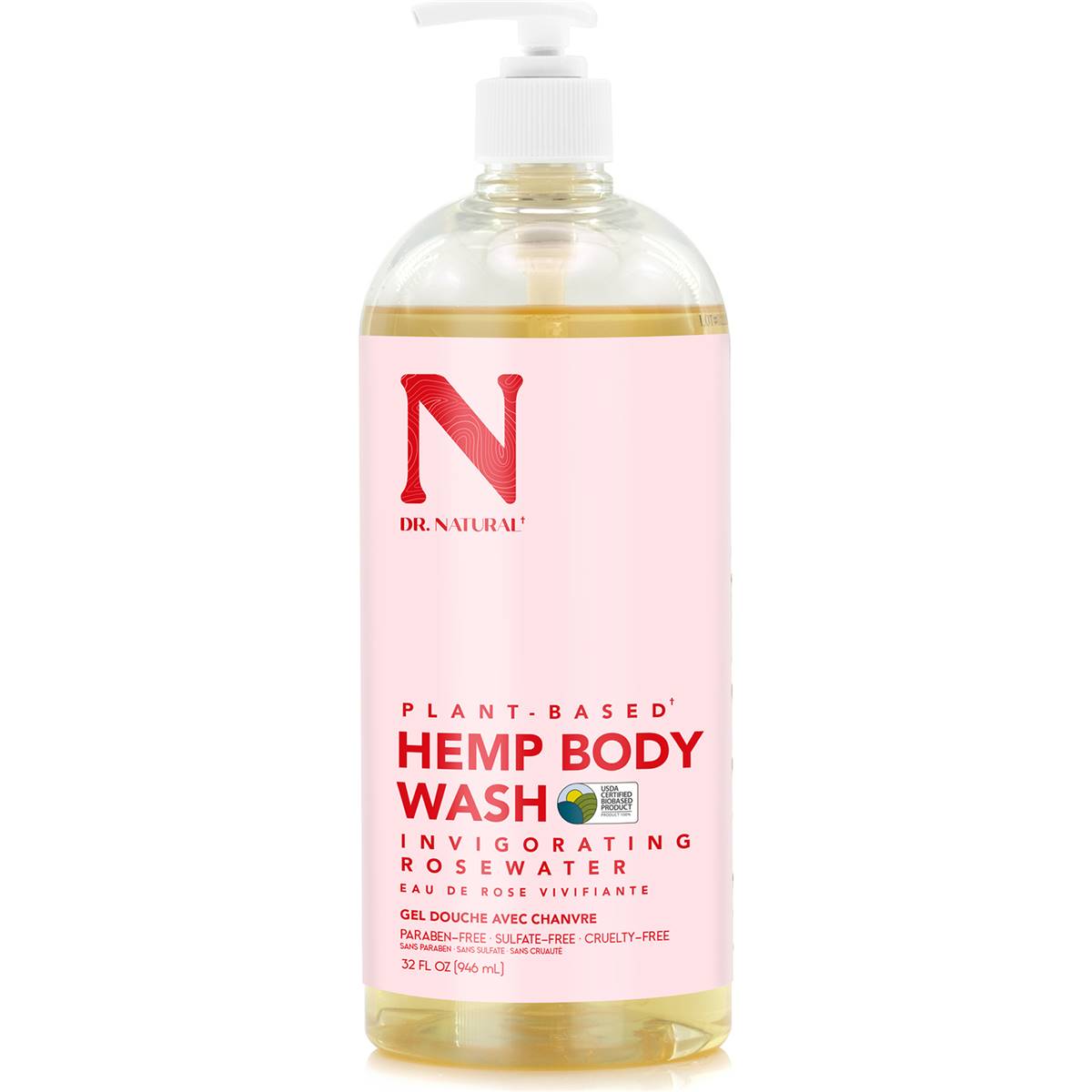 Dr Natural Hemp Body Wash Rosewater 946ml Woolworths