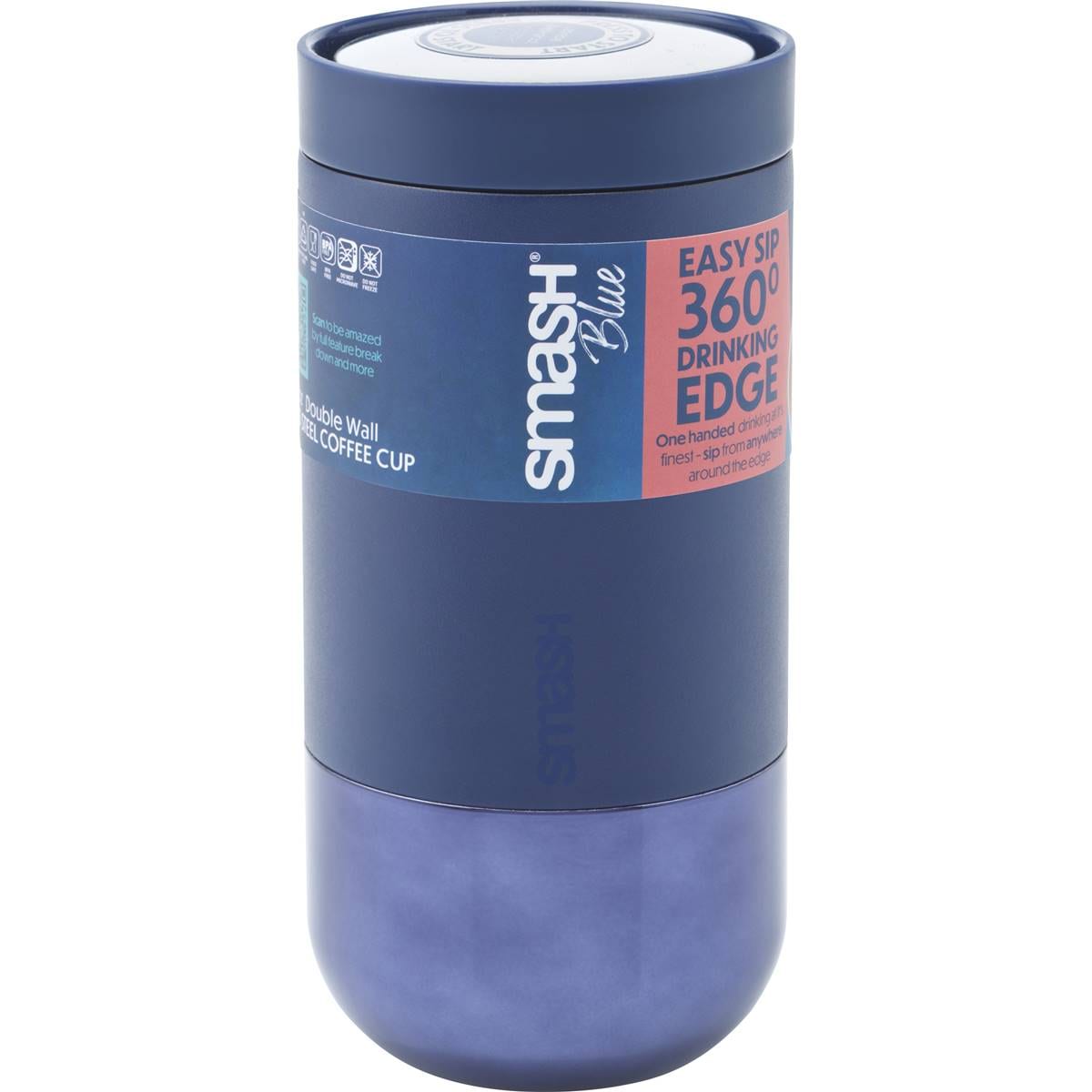 Smash Blue Double Wall Stainless Steel Coffee Cup Assorted Each Woolworths