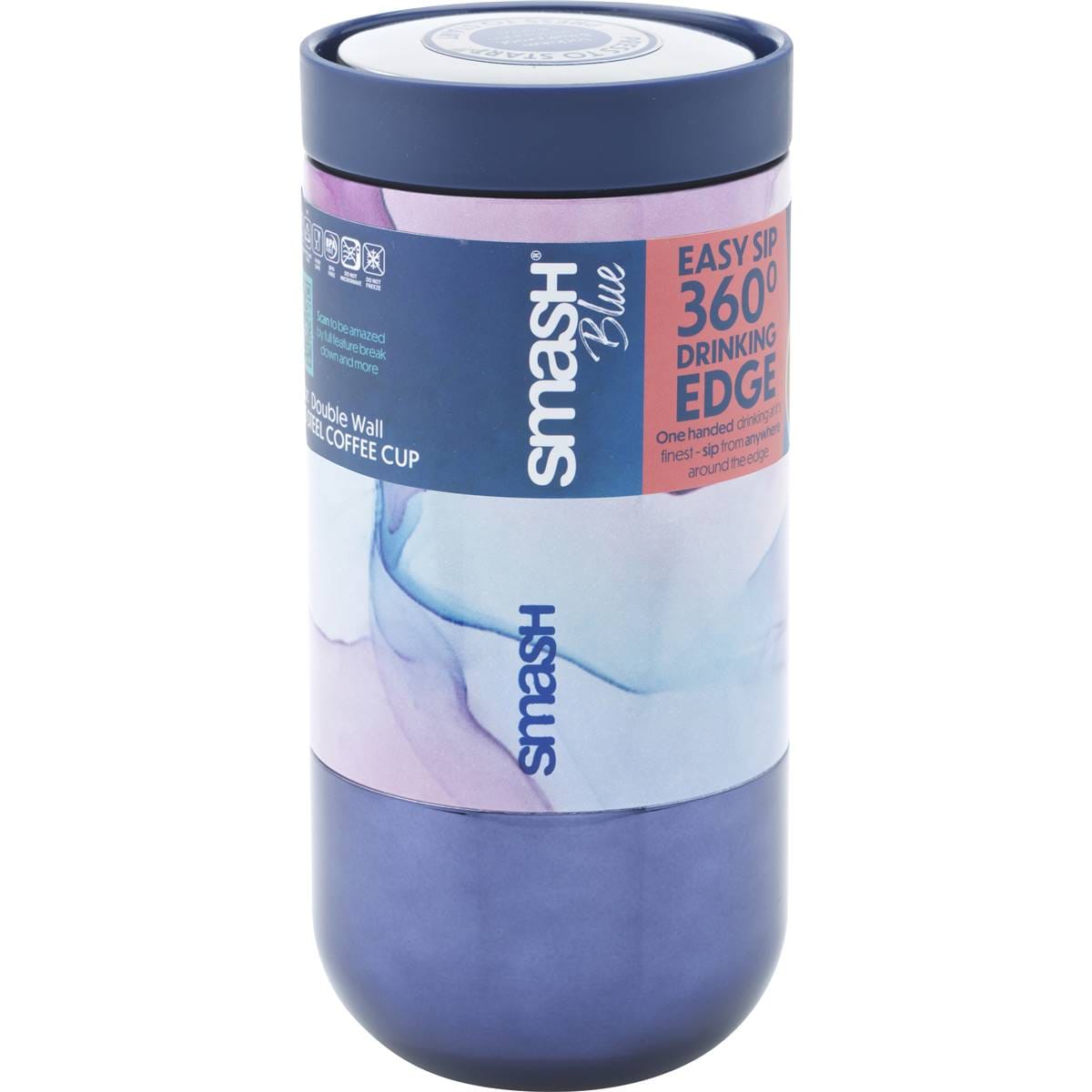 Smash Blue Double Wall Stainless Steel Coffee Cup Assorted Each Woolworths