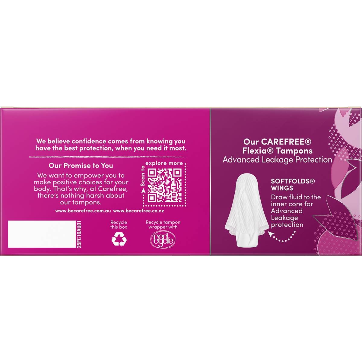 Carefree Flexia Super Tampons 16 Pack Woolworths
