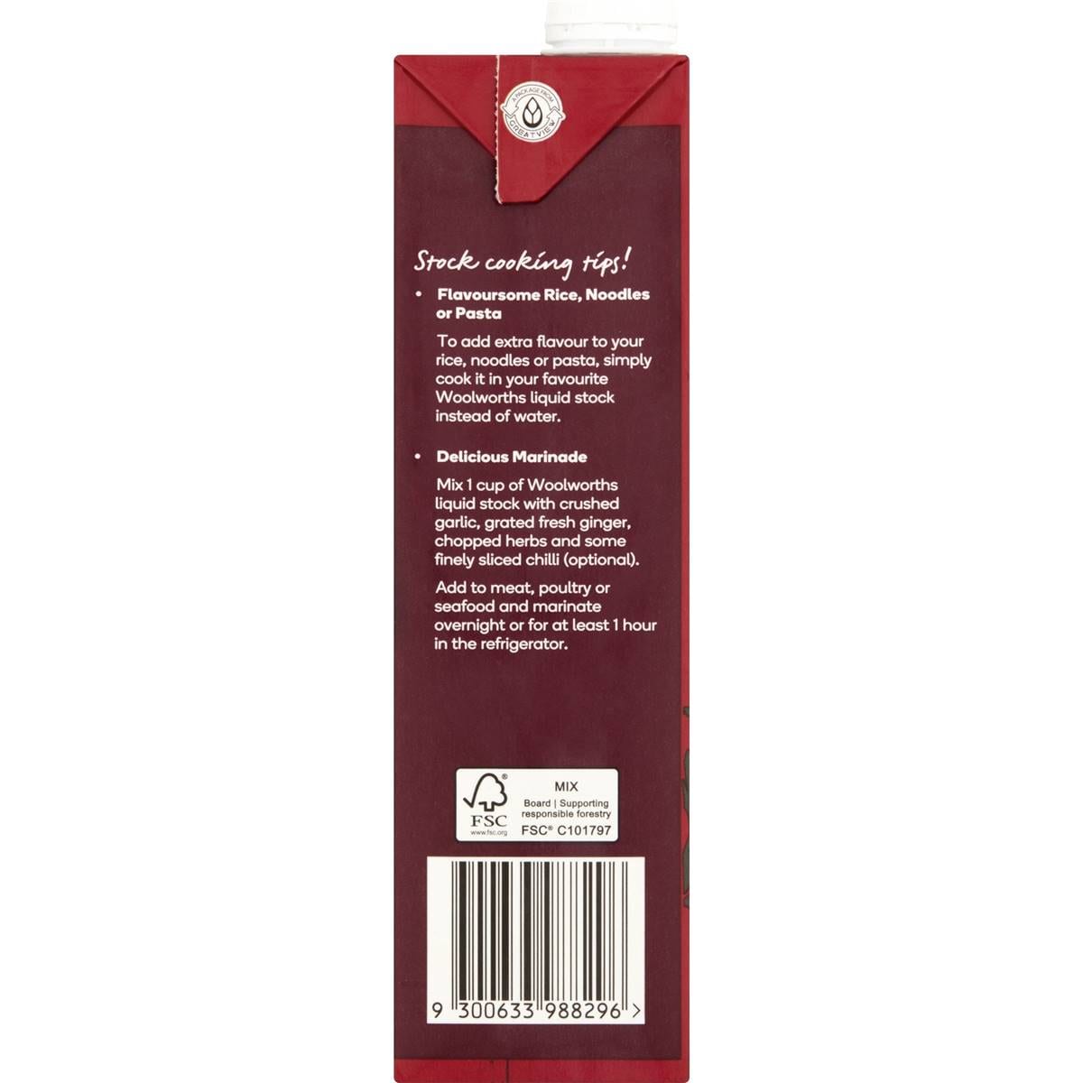 Woolworths Beef Liquid Stock 1l Woolworths