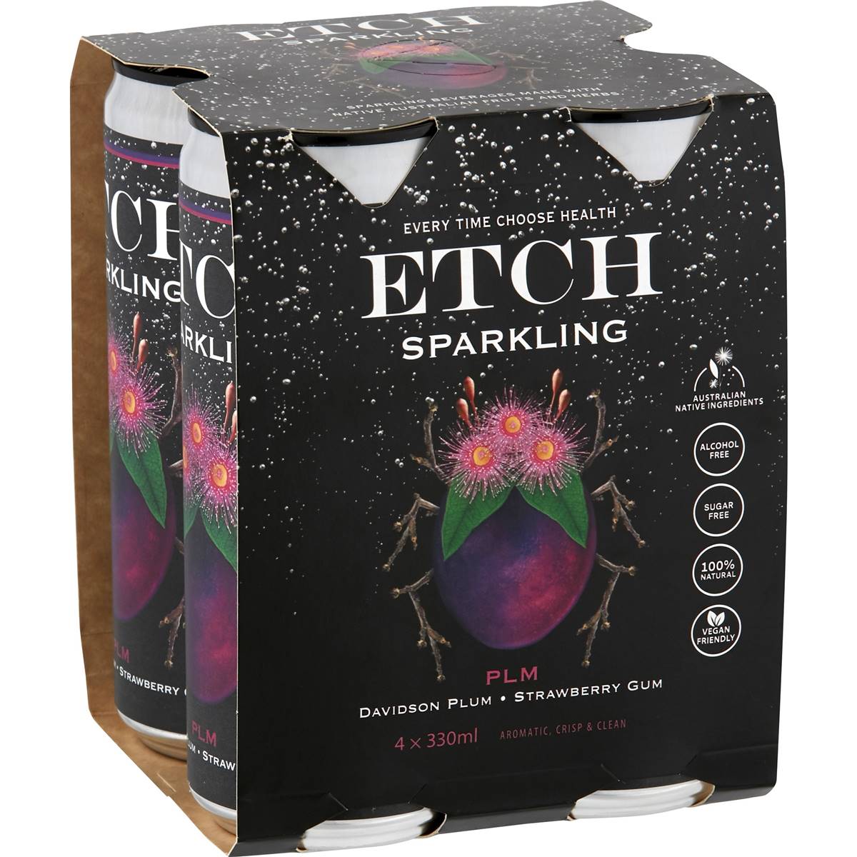 Etch Sparkling Non Alcoholic Sparkling Water Davidson Plum & S/berry