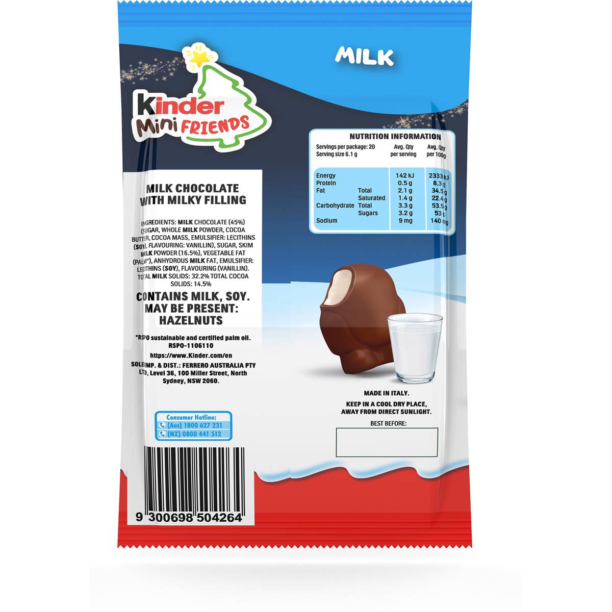 Kinder Mini Friends Milk 128g | Woolworths